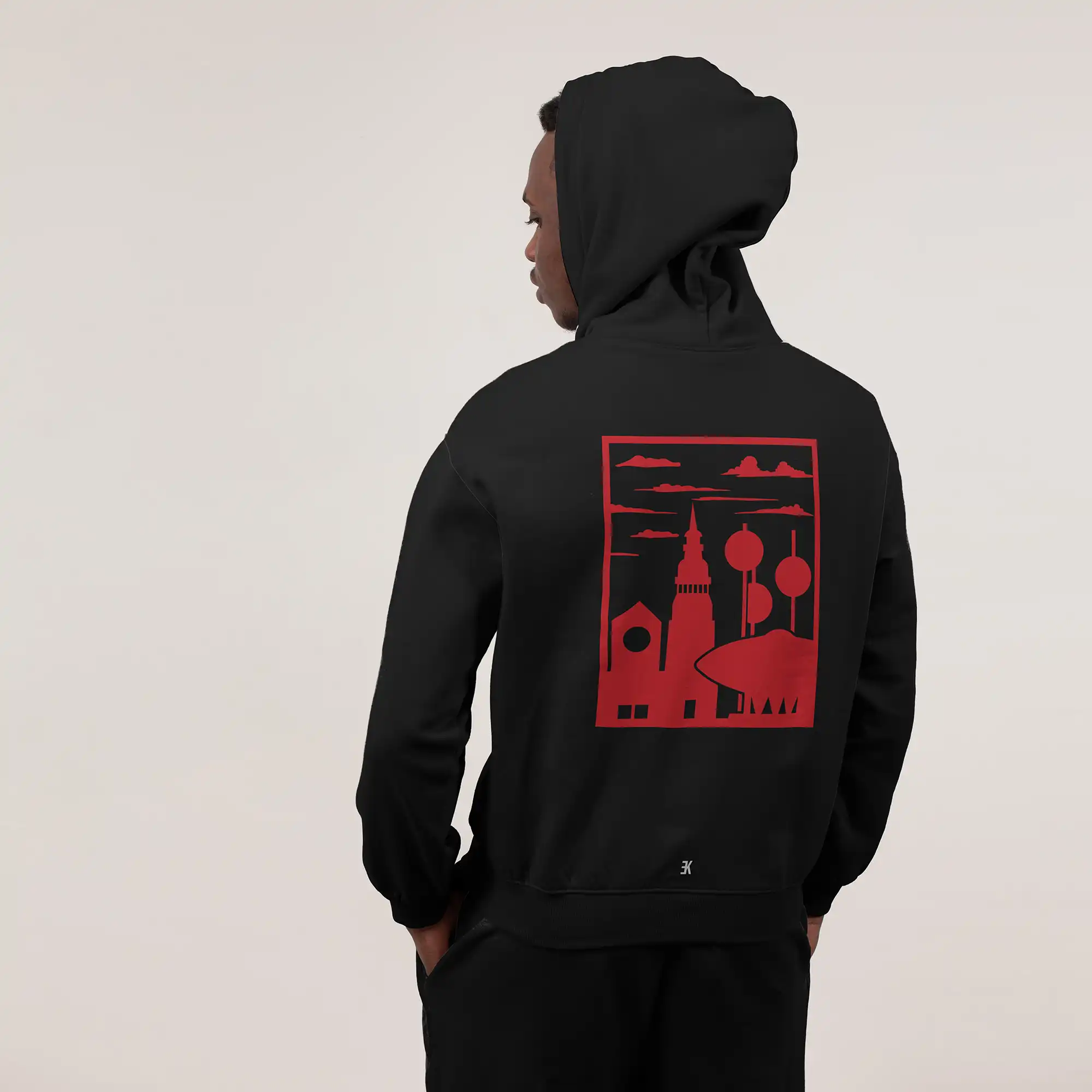 Eindhoven Hoodie - 02 hoodie zwart rood eindhoven 3 - EK8215