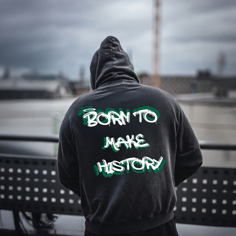 BORN TO MAKE HISTORY - Hoodie - 03 donker grijze hoodie btmh 5 - BORN TO MAKE HISTORY Hoodie (3)