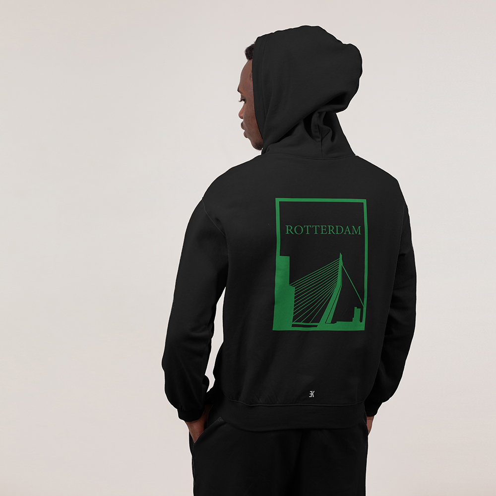 Rotterdam Hoodie - 05 hoodie zwart groen rotterdam 6 - Rotterdam Hoodie (21407)