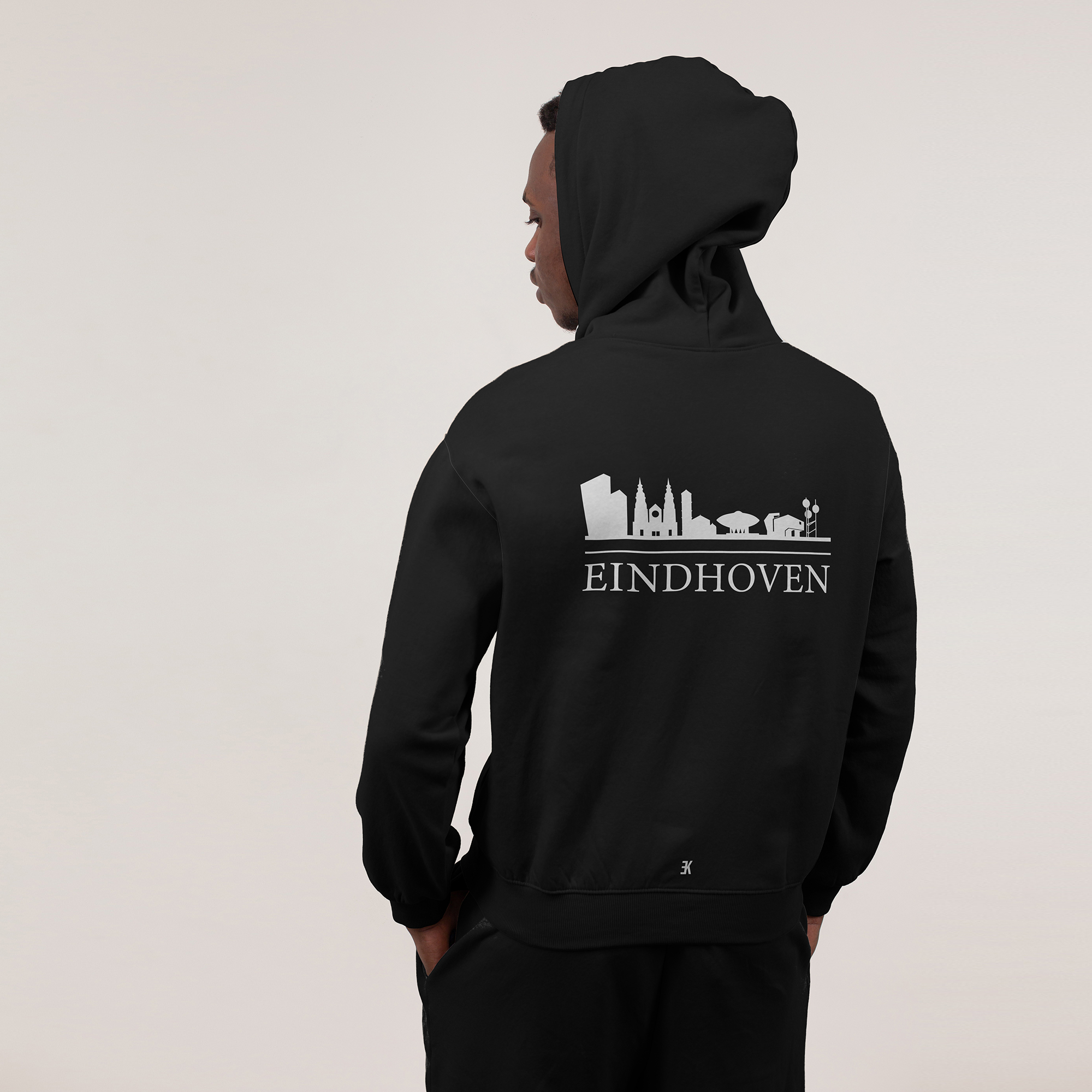 Skyline Eindhoven Hoodie - 07 hoodie zwart wit eindhoven skyline 2 - Skyline Eindhoven Hoodie