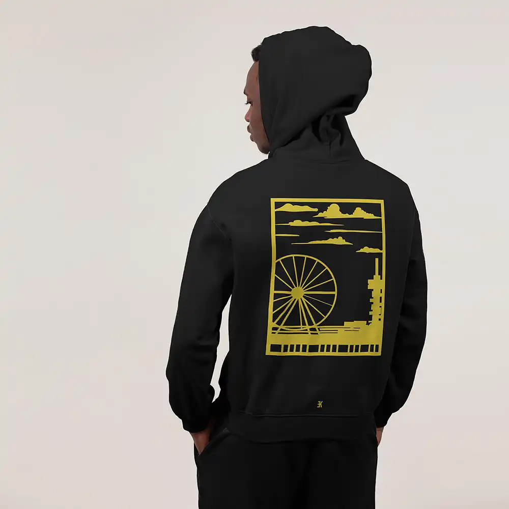 Den Haag Hoodie - Ak hoodie zwart geel denhaag vlak - EK8207