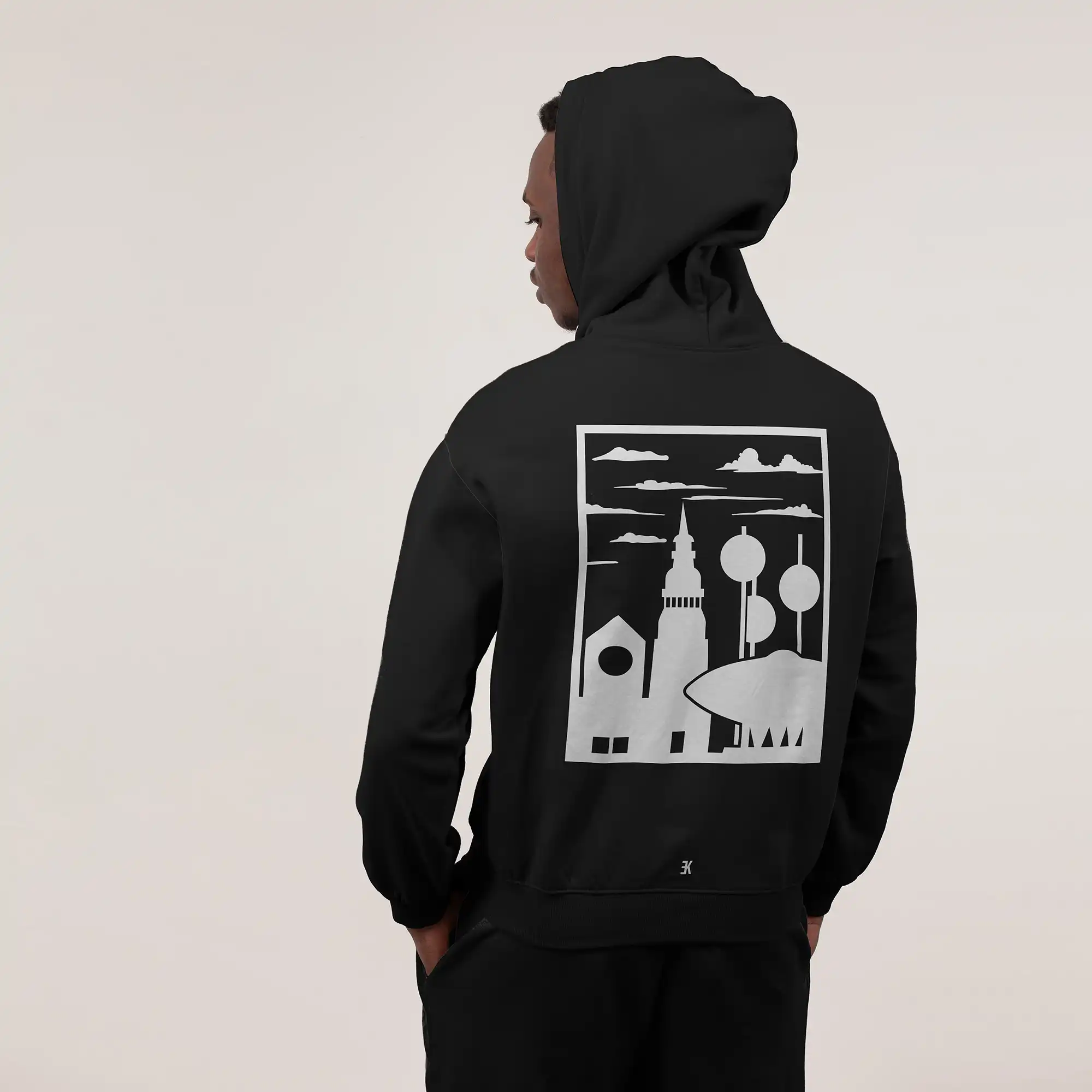 Eindhoven Hoodie - Ak hoodie zwart wit eindhoven vlak 6 - EK8223