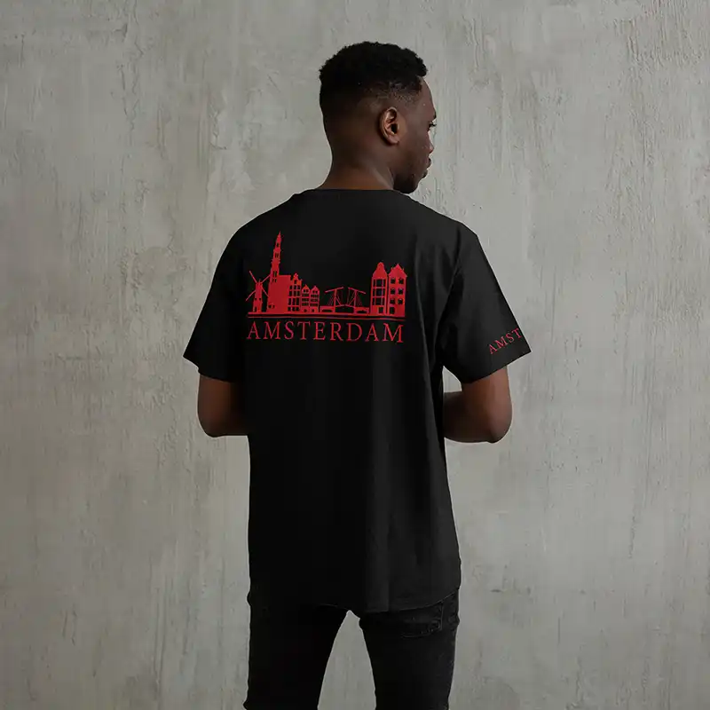 Skyline Amsterdam Shirt - Ams shirt model skyline rood 3 - EK8184