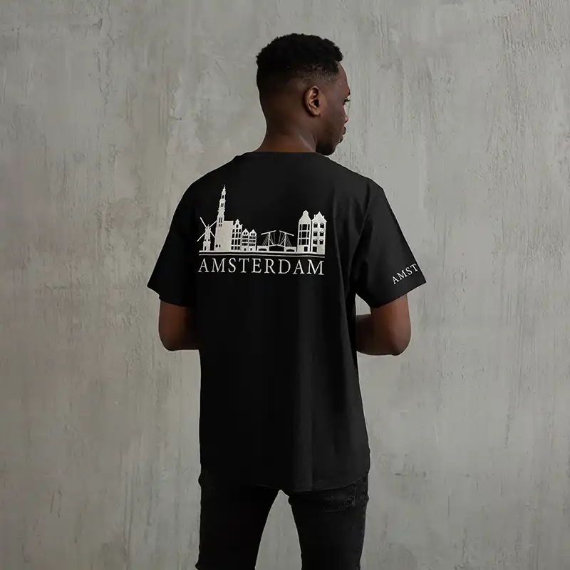 Skyline Amsterdam Shirt - Ams shirt model skyline wit 4 - Skyline Amsterdam Shirt O8845