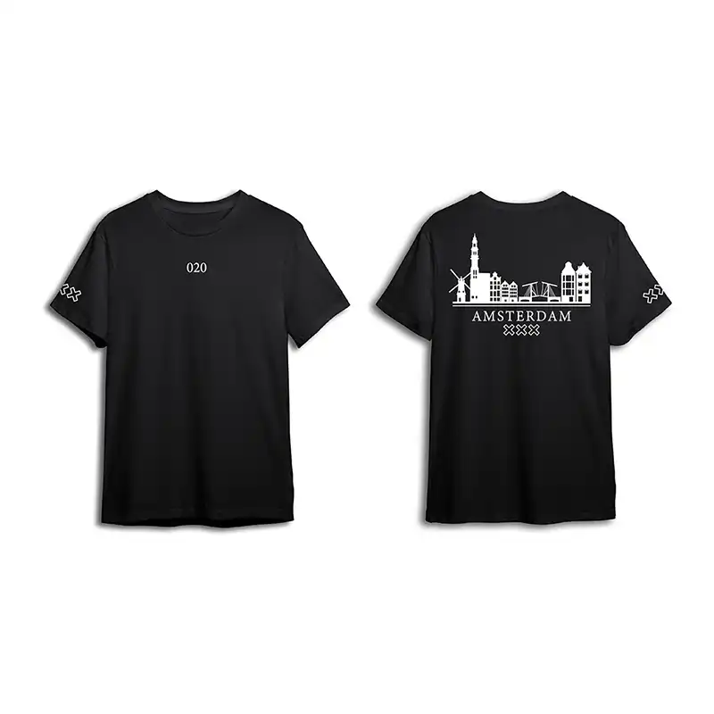 Skyline Amsterdam Shirt - Ams shirt zwart skyline wit 1 - EK8184