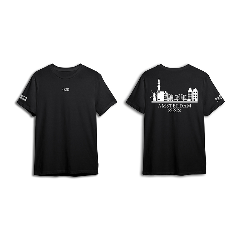 Skyline Amsterdam Shirt - Ams shirt zwart skyline wit - EK8187