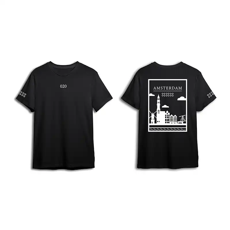 Amsterdam Shirt - Ams shirt zwart vlak wit kopie - Amsterdam Shirt O33261