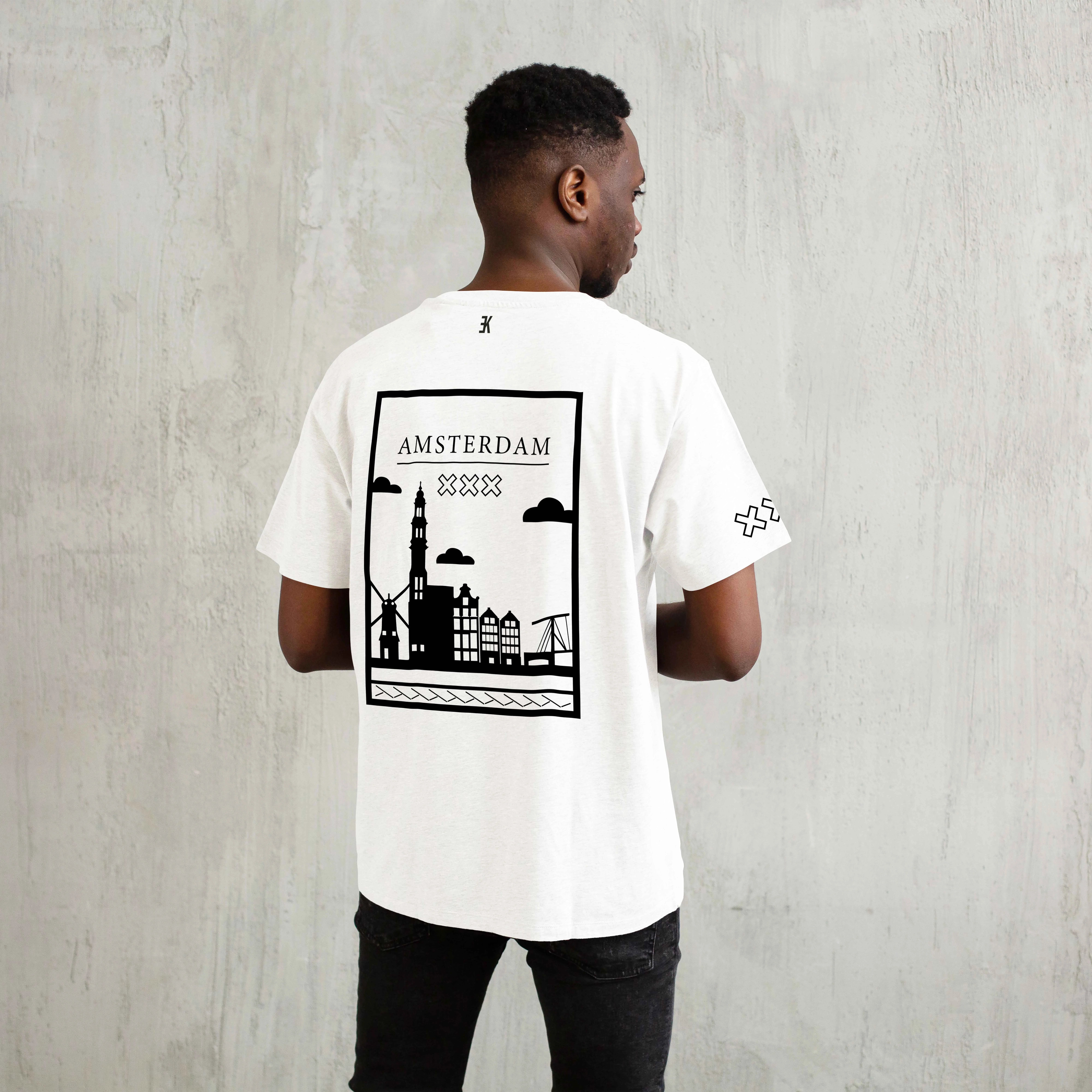 Amsterdam Shirt - Ams t shirt wit model vlak zwart 4 - EK8182 (5)