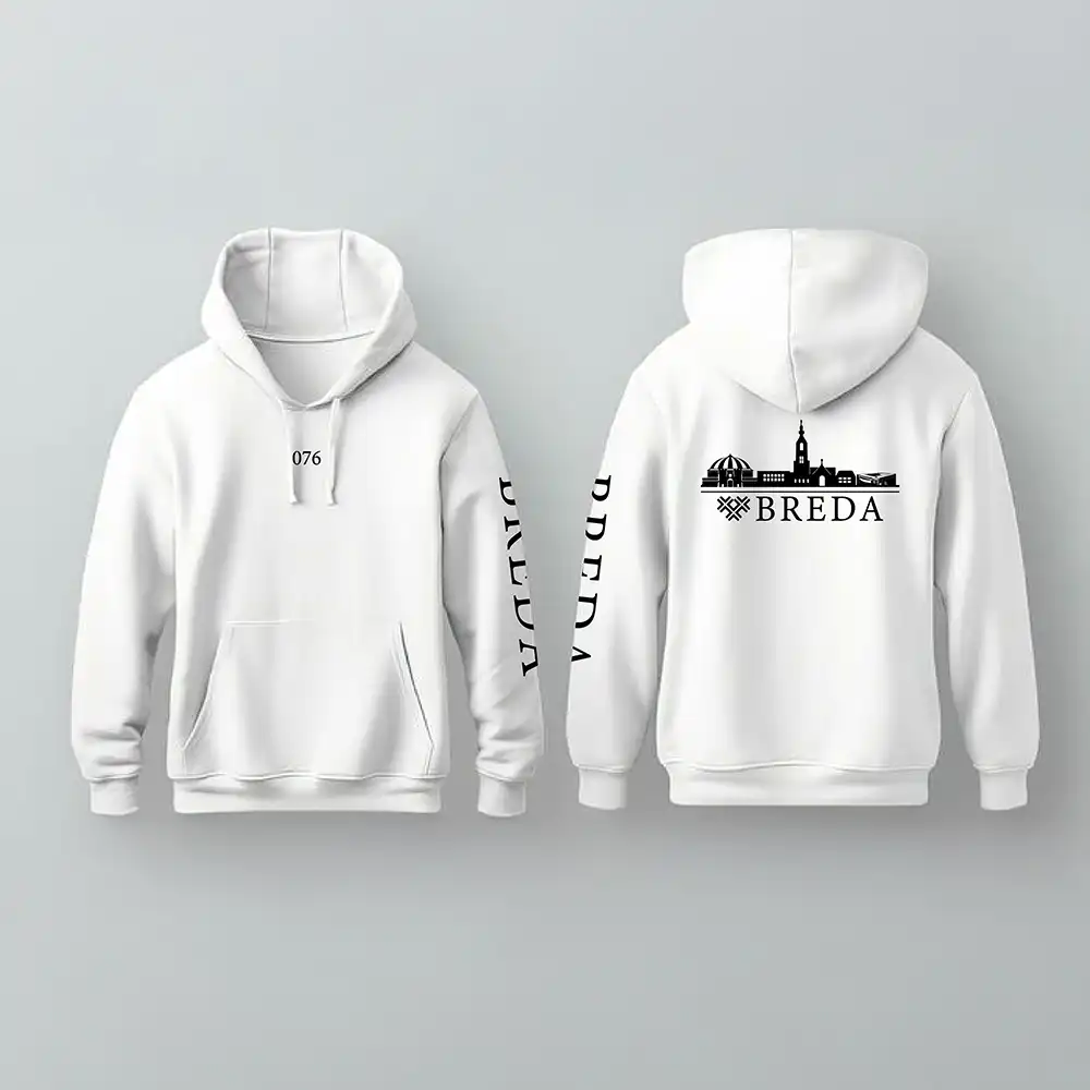 Skyline Breda Hoodie - Breda hoodie wit skyline zwart - EK8199