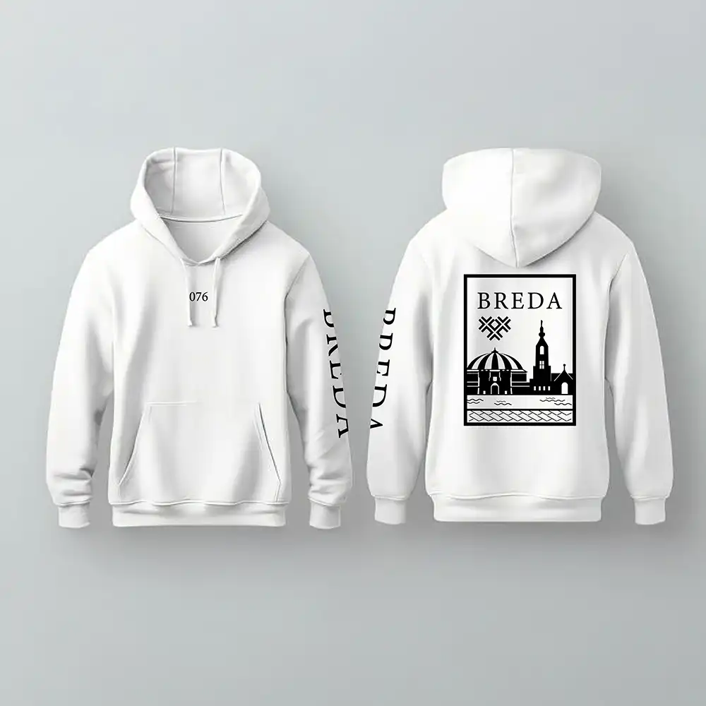 Breda Hoodie - Breda hoodie wit vlak zwart 2 - Breda Hoodie 3
