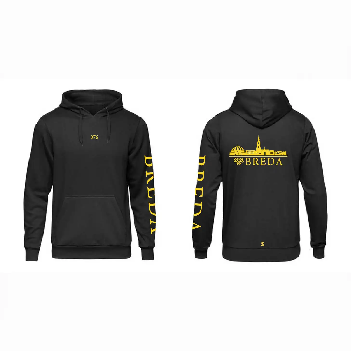 Skyline Breda Hoodie - Breda hoodie zwart skyline geel - EK8199