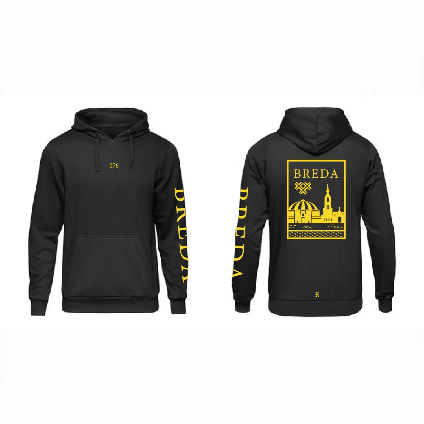 Breda Hoodie - Breda hoodie zwart vlak geel 1 - Breda Hoodie 3
