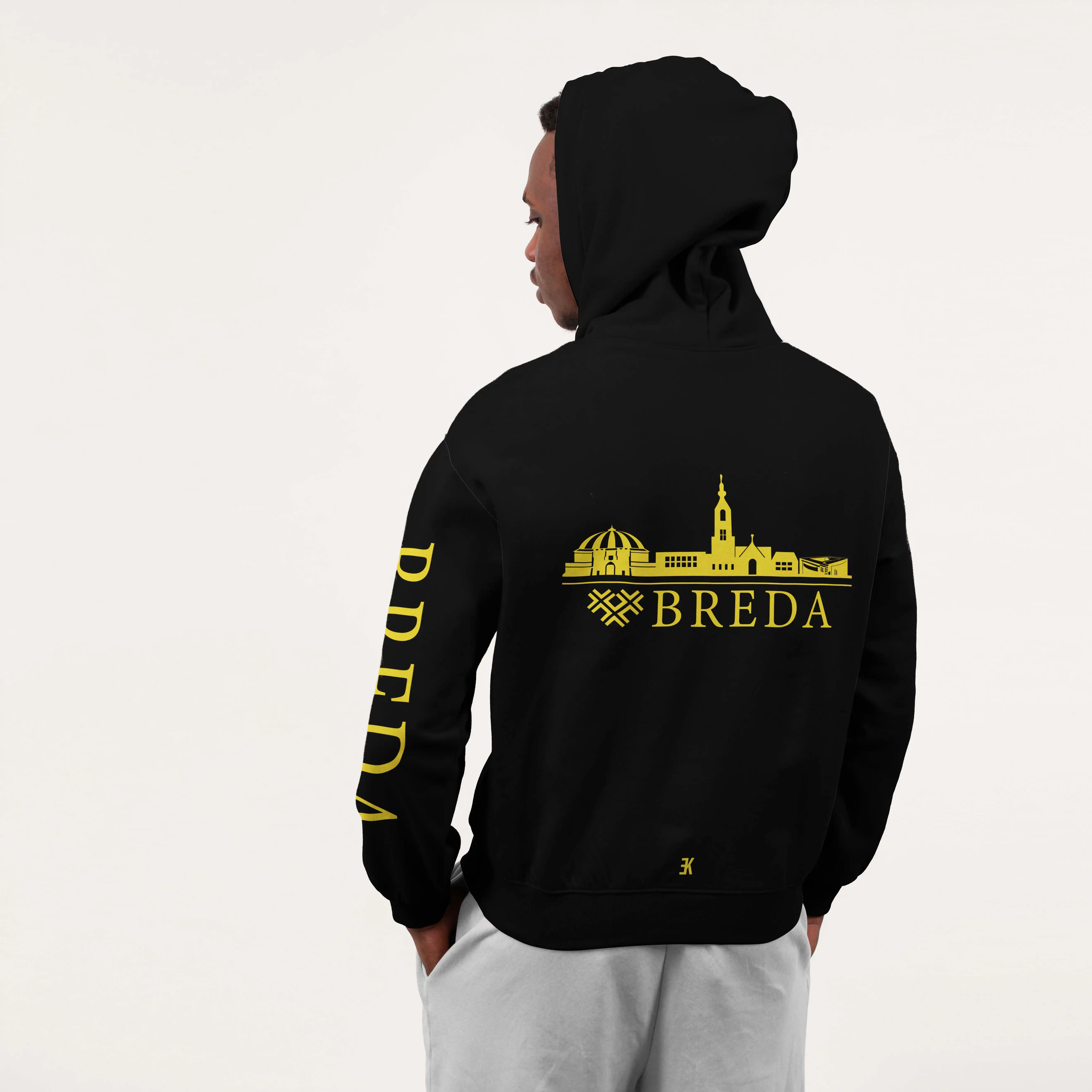 Skyline Breda Hoodie - Breda model hoodie zwart skyline geel 5 - EK8192