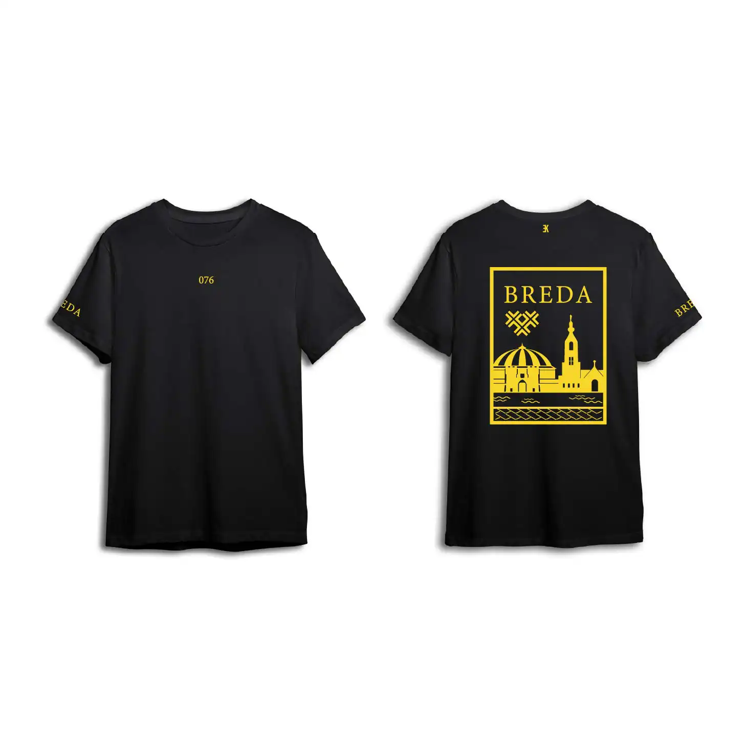 Breda Shirt - Breda shirt zwart vlak geel - EK8191