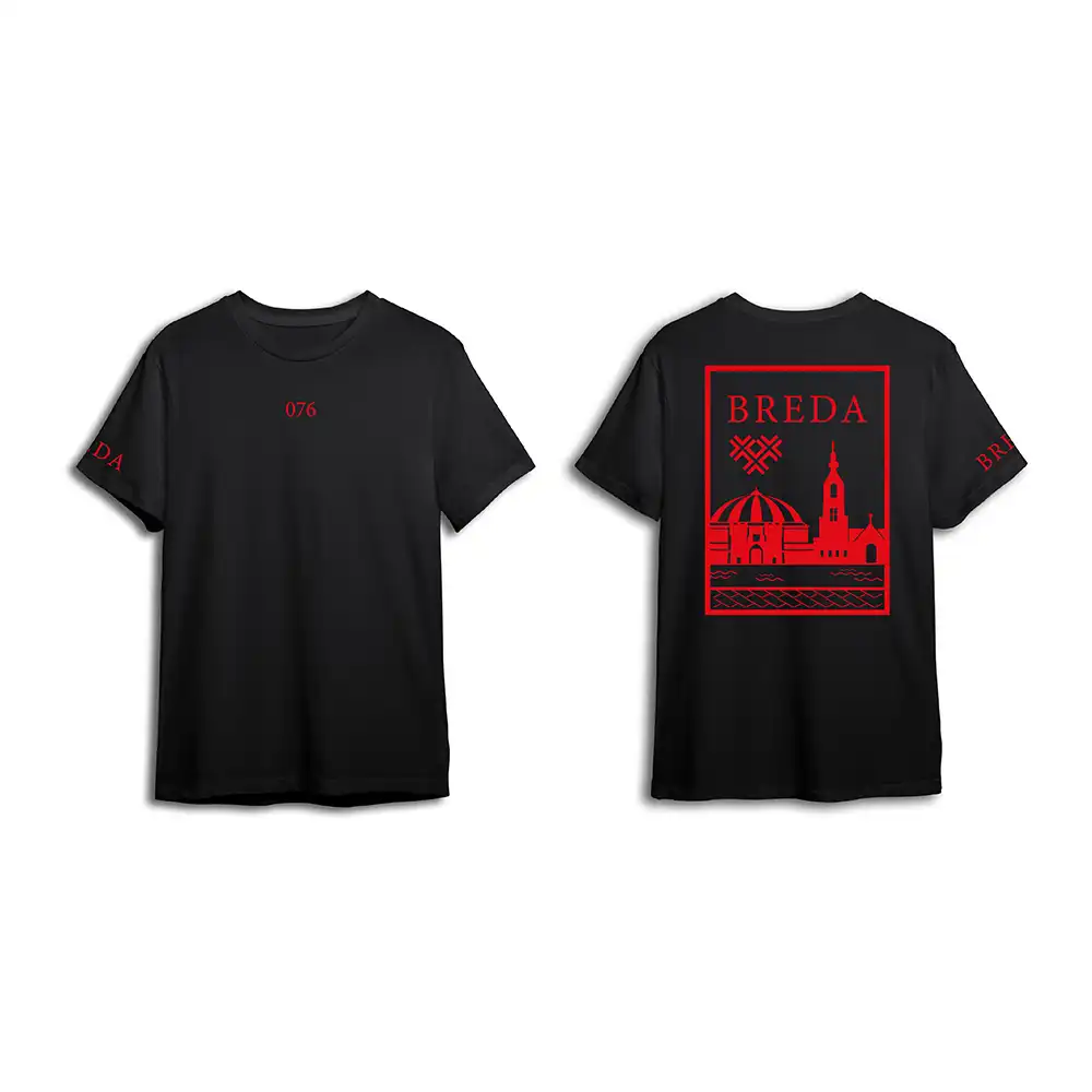 Breda Shirt - Breda shirt zwart vlak rood kopie - EK8197