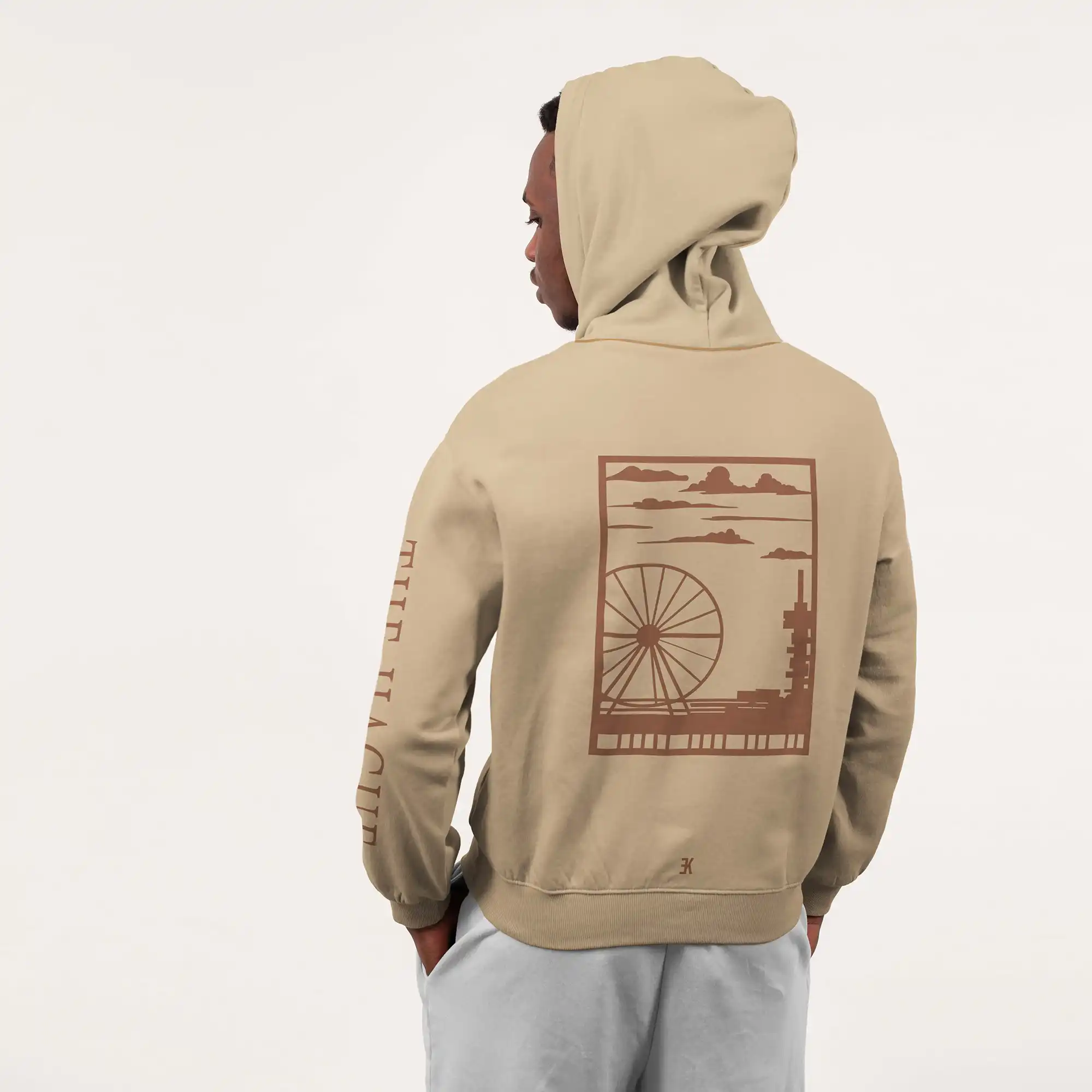 Den Haag Hoodie - Denhaag hoodie model beige vlak - EK8207