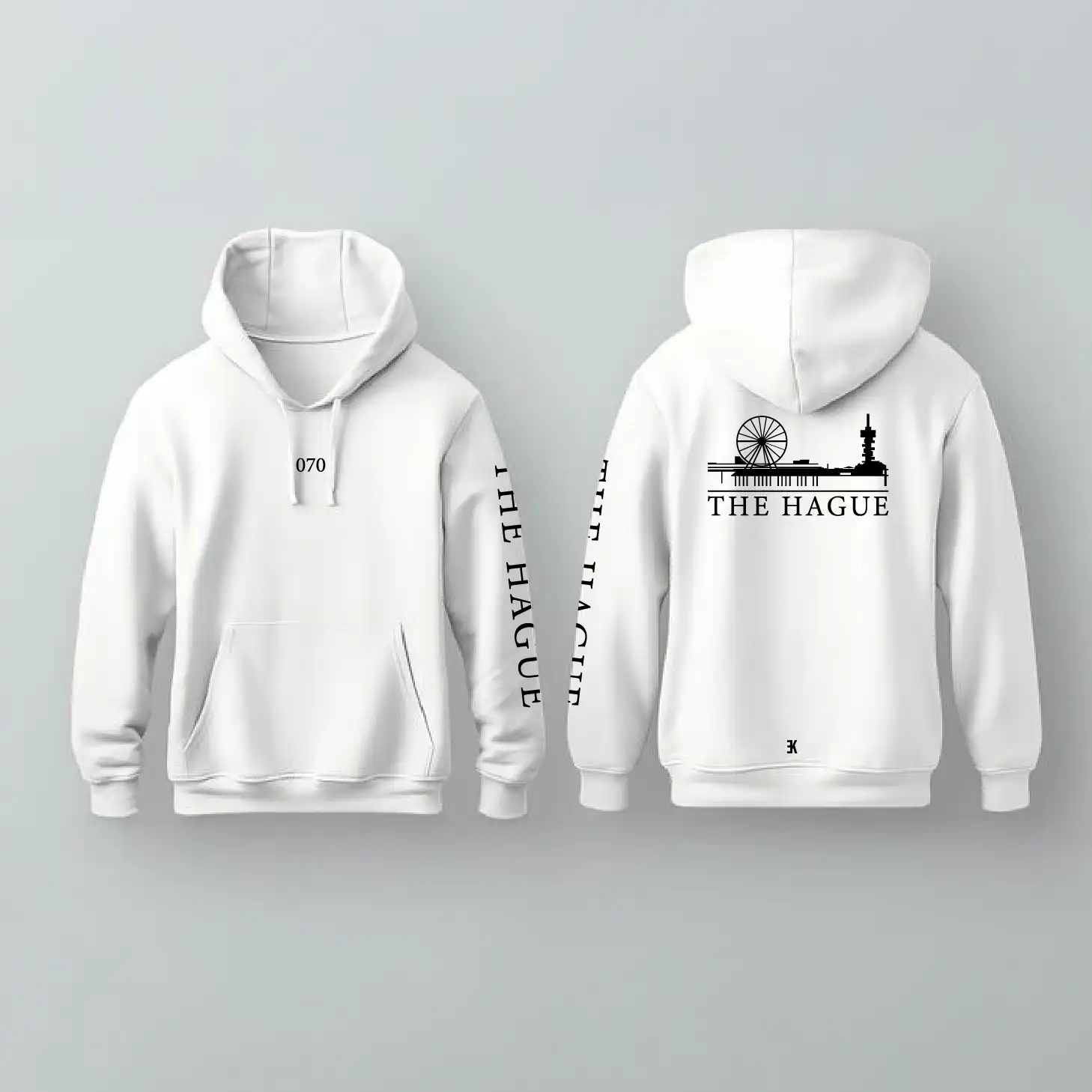 Skyline Den Haag Hoodie - Denhaag hoodie wit skyline 1 - EK8202