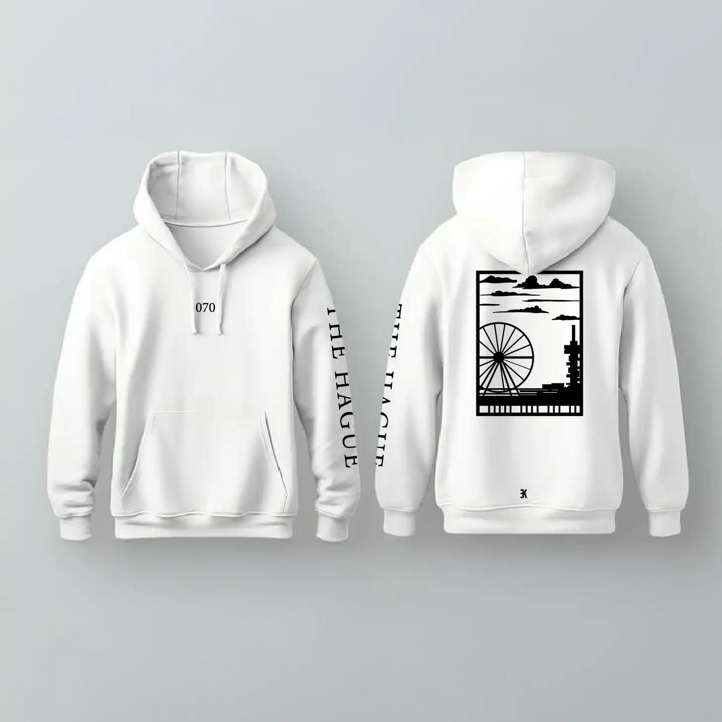 Den Haag Hoodie - Denhaag hoodie wit vlak - EK8207