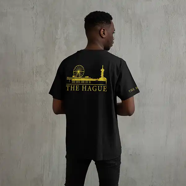 Skyline Den Haag Shirt - Denhaag shirt model skyline geel 1 - EK8209