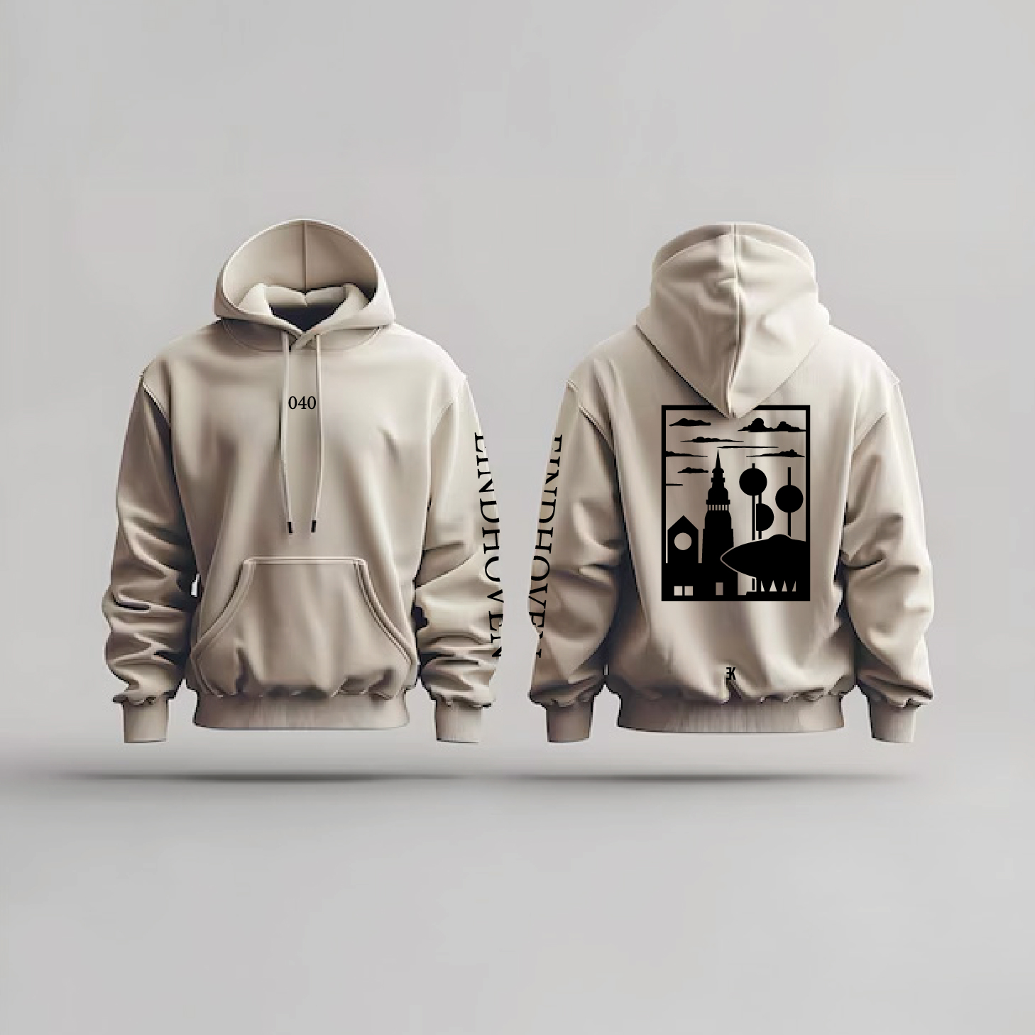 Eindhoven Hoodie - Eindhoven hoodie beige vlak - EK8219