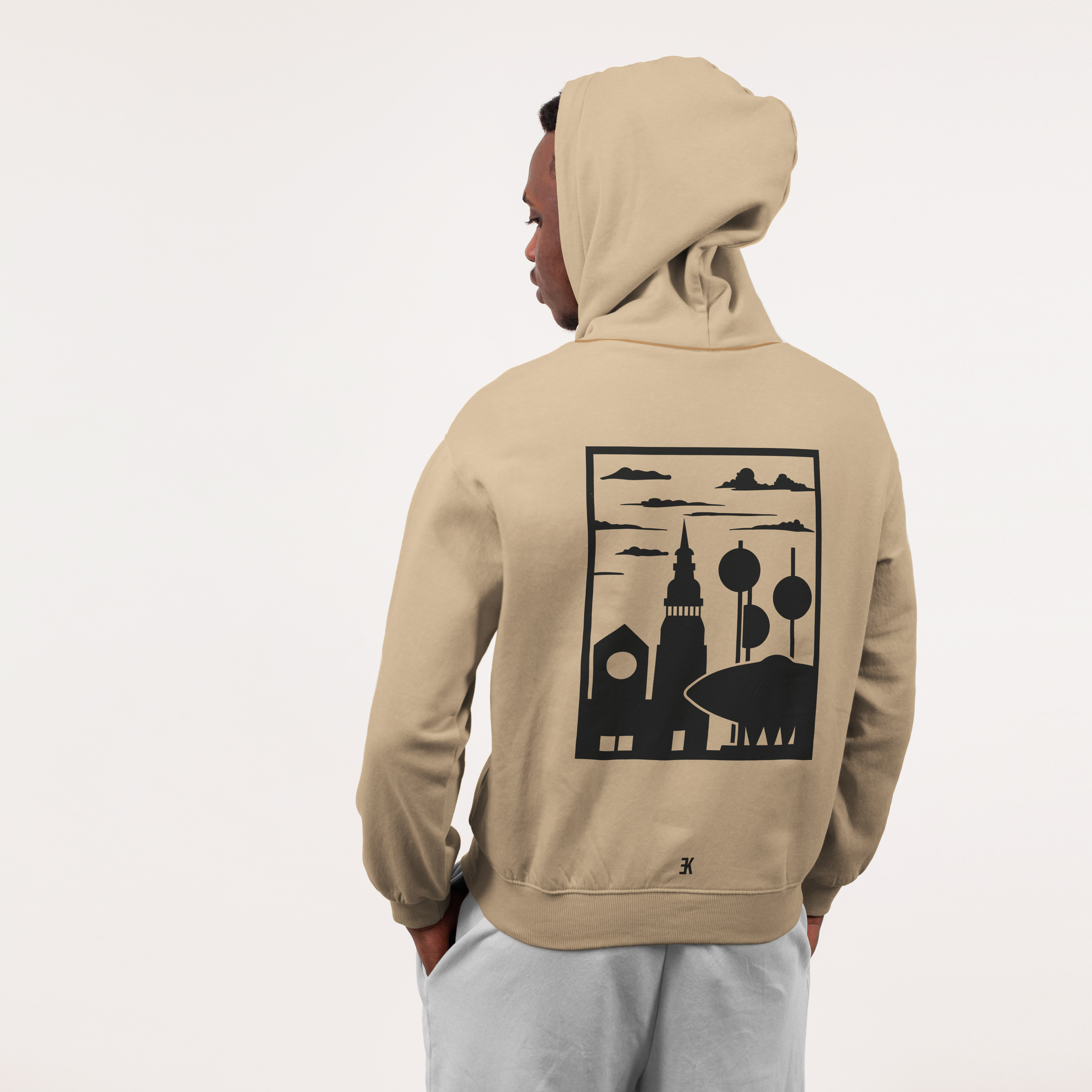 Eindhoven Hoodie - Eindhoven hoodie model beige vlak - EK8219
