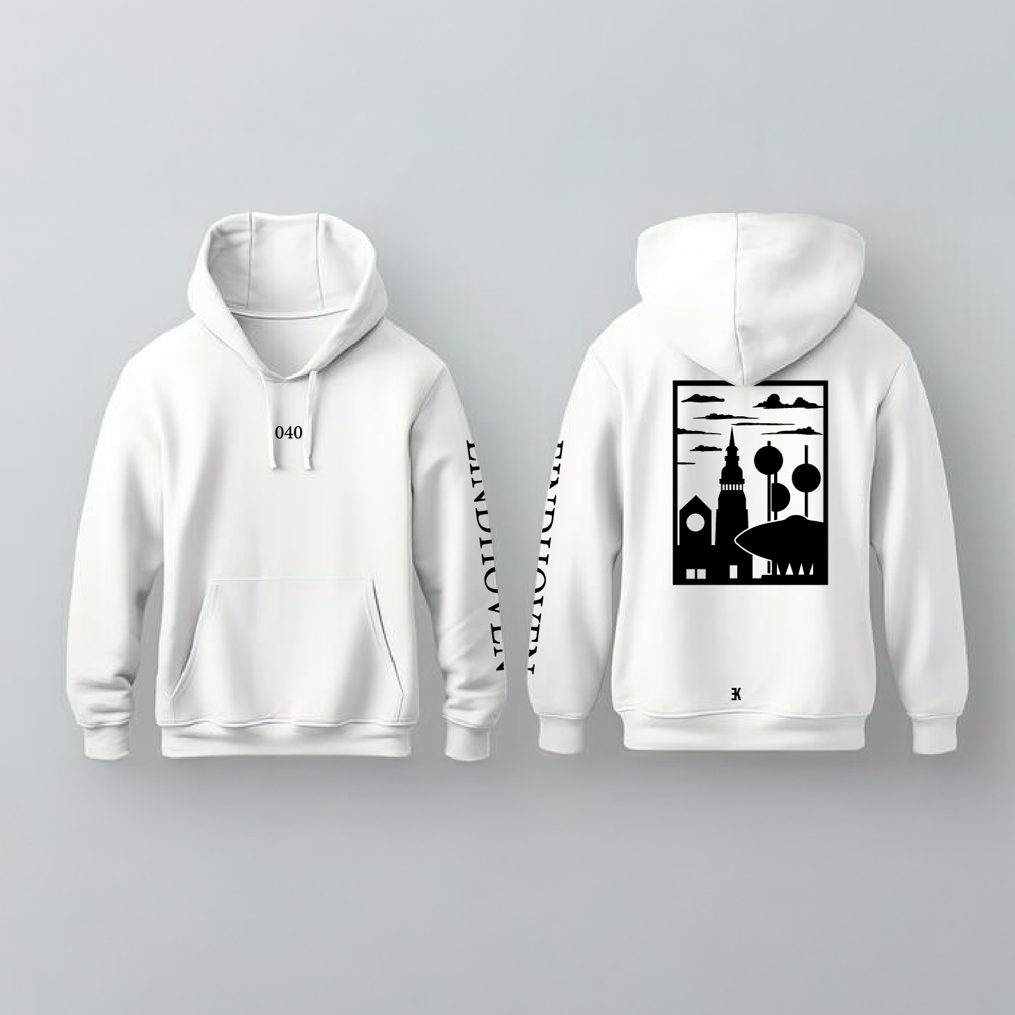 Eindhoven Hoodie - Eindhoven hoodie wit vlak - EK8219