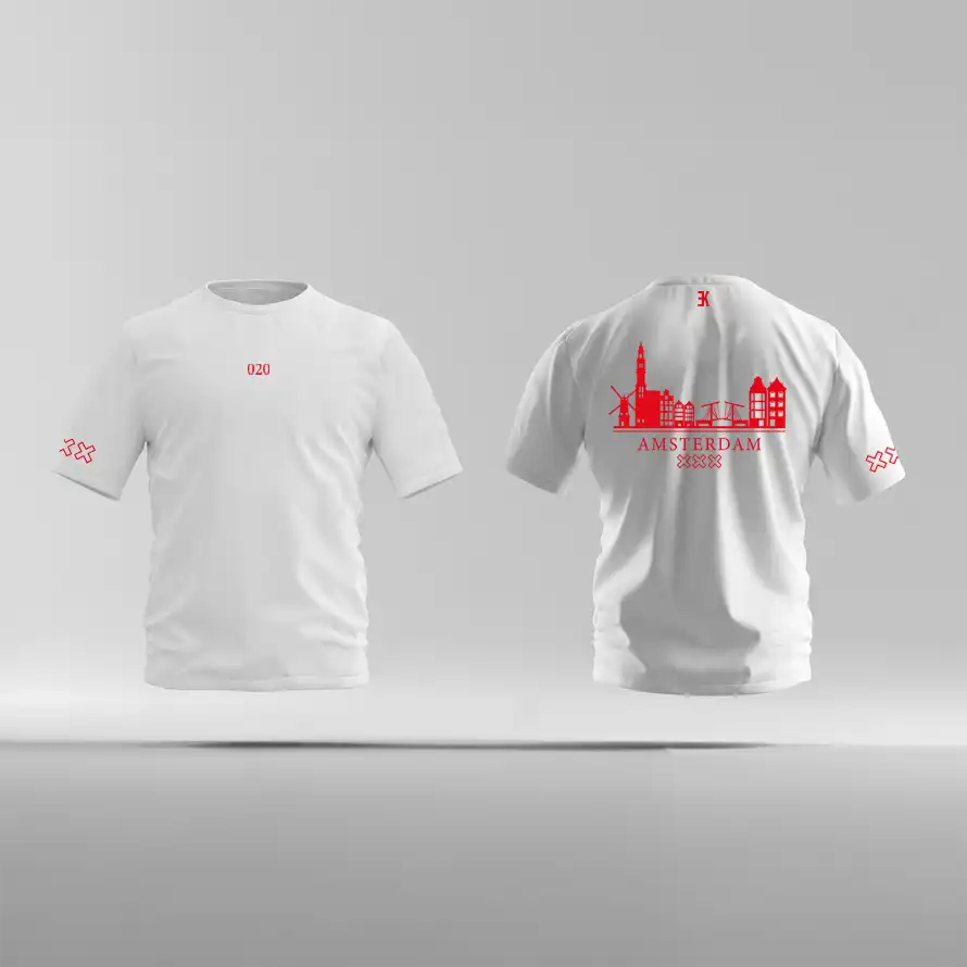 Skyline Amsterdam Shirt - Ek ams shirt wit skyline rood 2 - EK8187