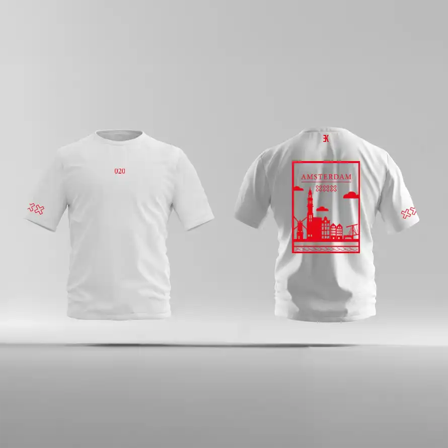 Amsterdam Shirt - Ek ams shirt wit vlak rood 1 - EK8186