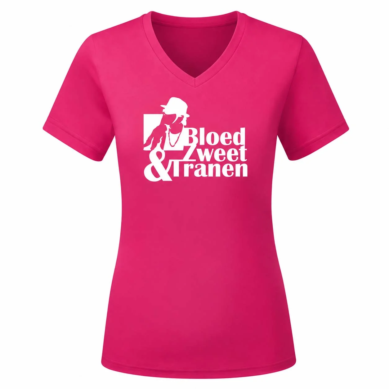 Bloed Zweet & Tranen - Dames Shirt - Ek hazes shirt fuchsia bzt dames v hals 1 - Bloed Zweet & Tranen - Dames Shirt (197)