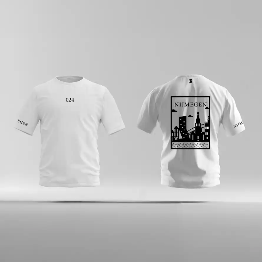 Nijmegen Shirt - Ek nijmegen shirt wit vlak zwart - Nijmegen Shirt O33563