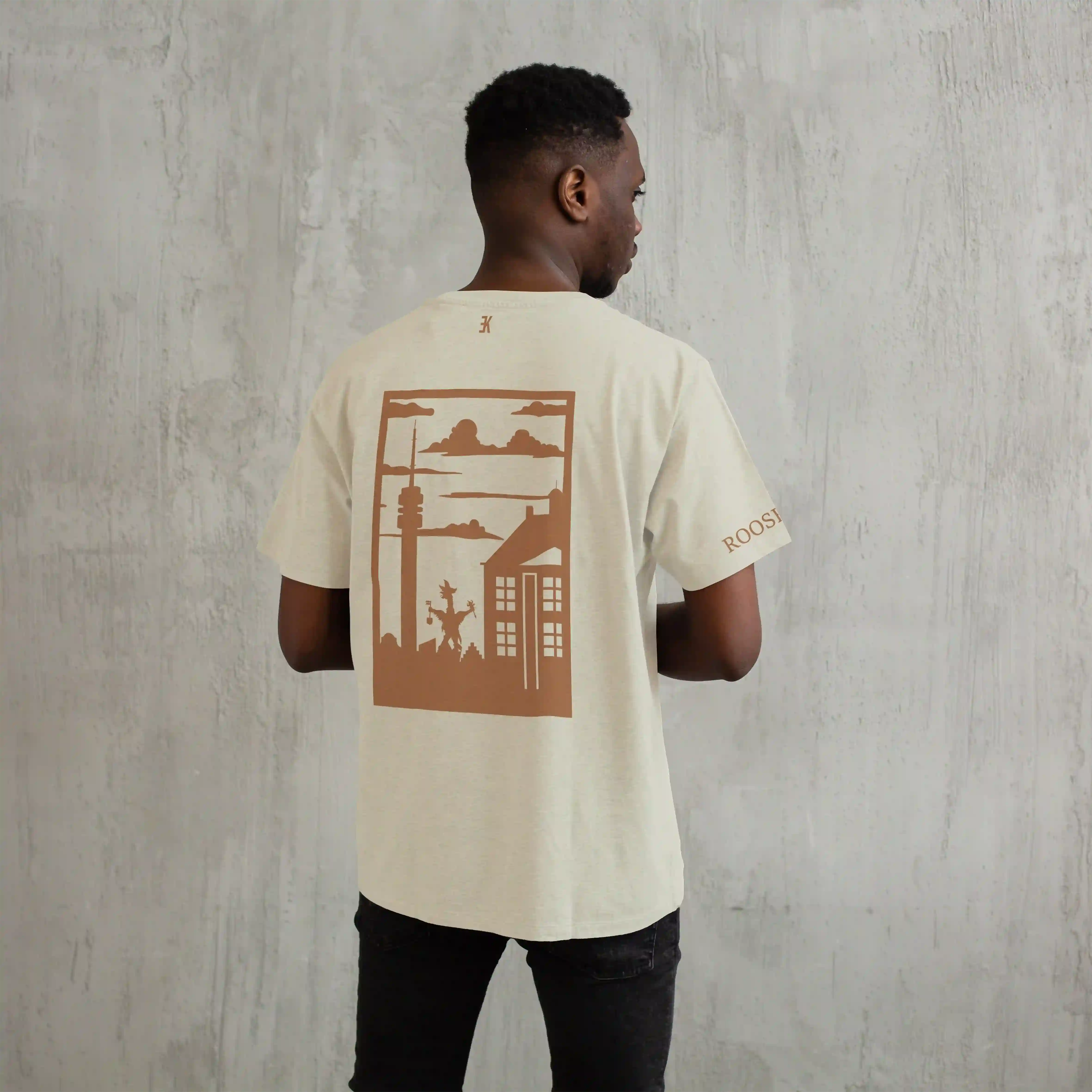 Roosendaal Shirt - Ek shirt beige model roosendaal vlak opdruk 4 - Roosendaal shirt O15132