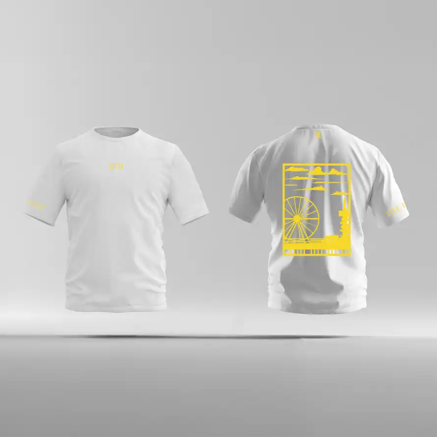 Den Haag Shirt - Ek shirt wit denhaag opdruk geel vlak 1 - EK8201