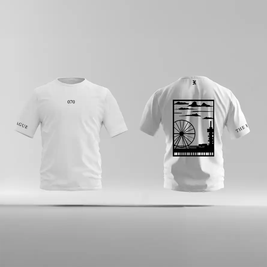 Den Haag Shirt - Ek shirt wit denhaag opdruk zwart - EK8201