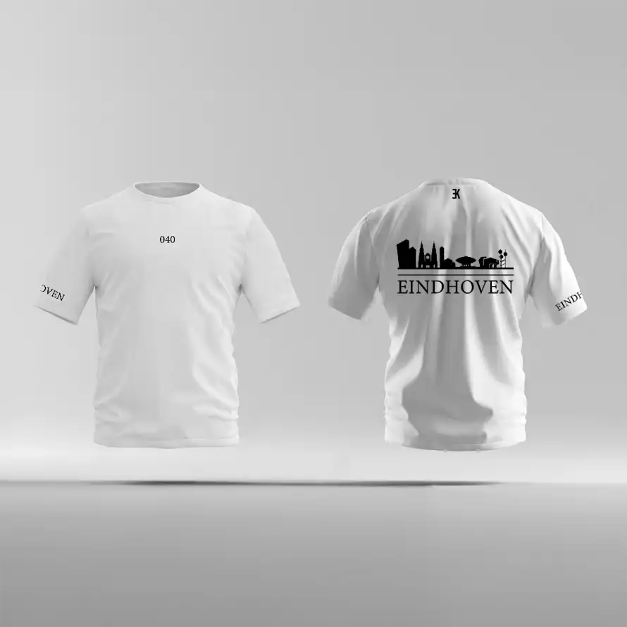 Skyline Eindhoven Shirt - Ek shirt wit eindhoven opdruk zwart skyline 2 - EK8224