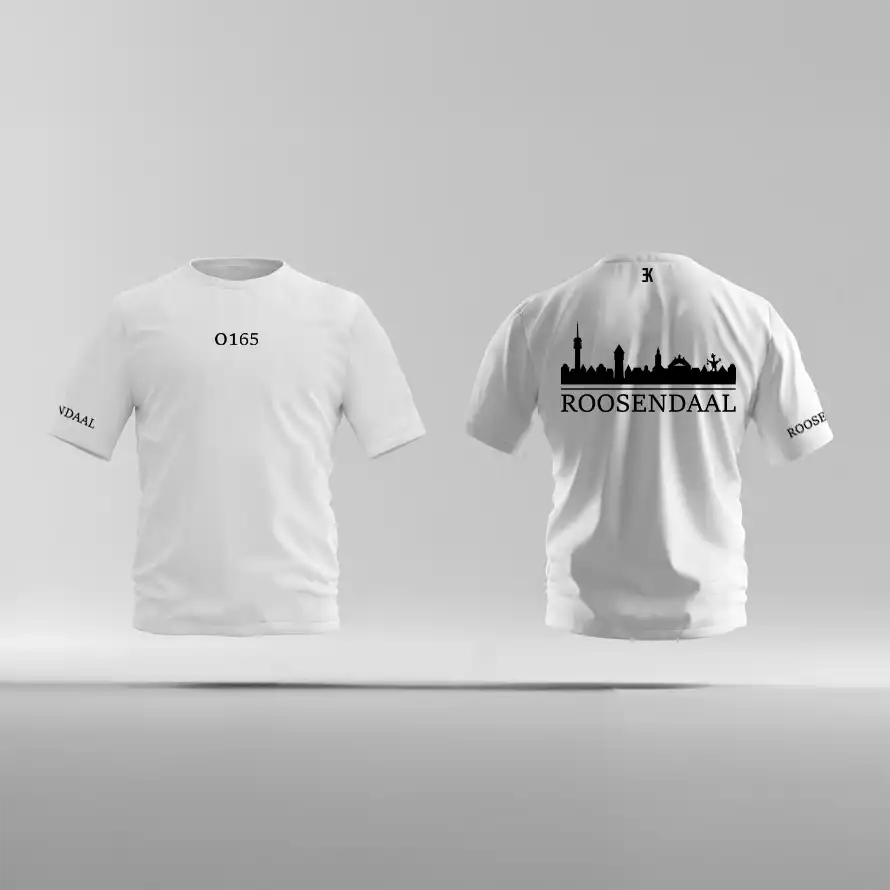 Skyline Roosendaal Shirt - Ek shirt wit roosendaal opdruk zwart skyline 1 - Skyline Roosendaal O14637