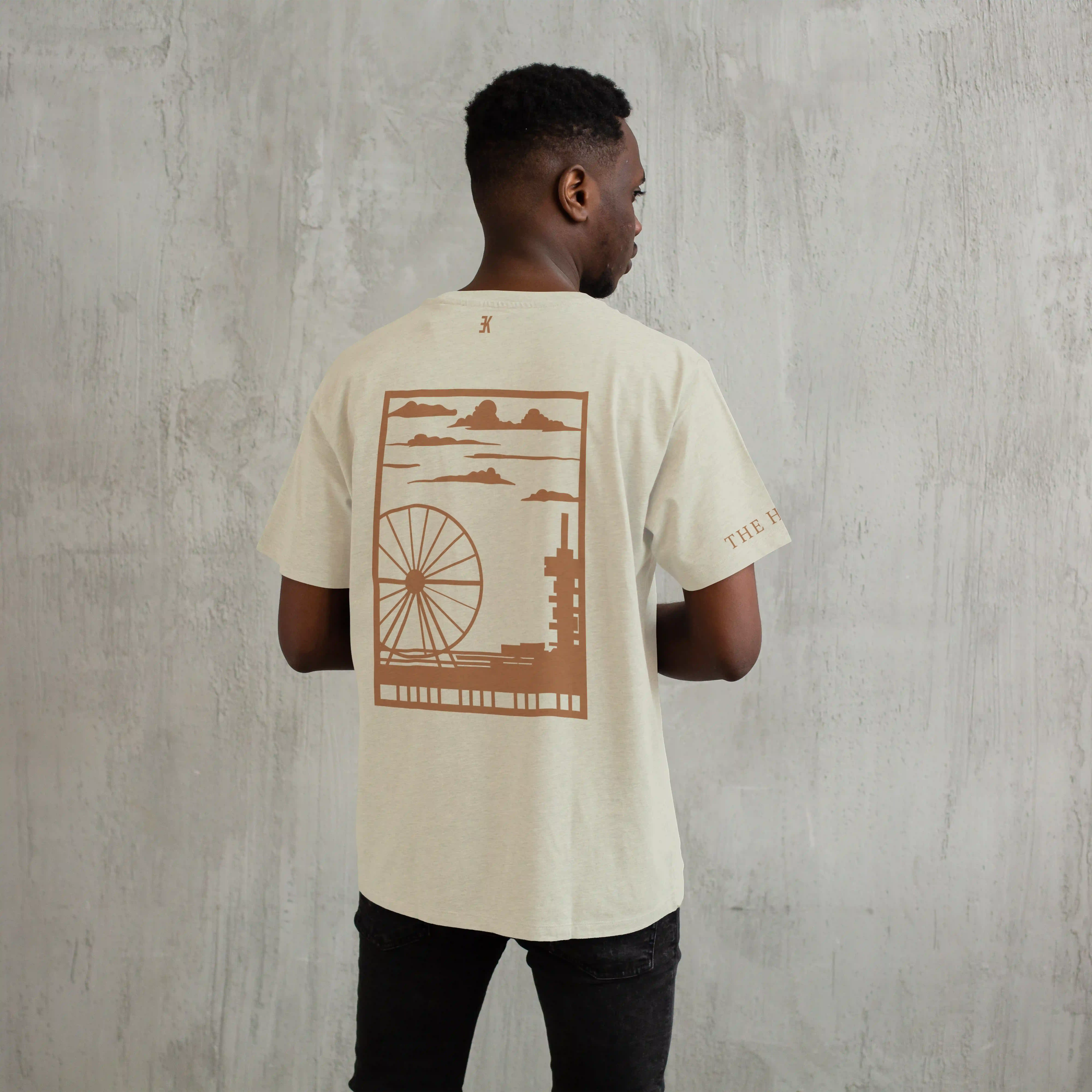 Den Haag Shirt - Ek t shirt beige denhaag vlak opdruk - EK8201