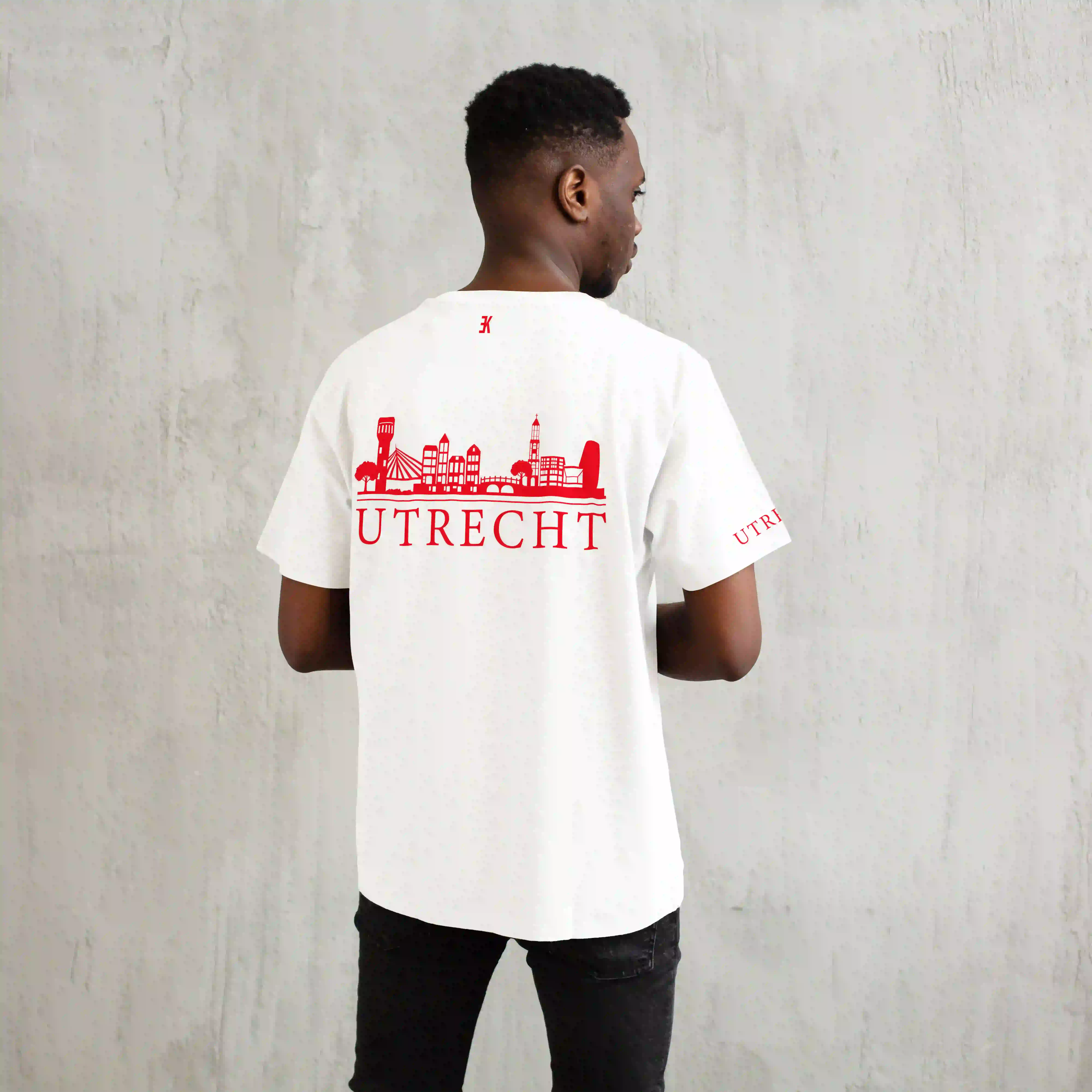 Skyline Utrecht Shirt - Ek utrecht model shirt wit skyline rood 4 - Skyline Utrecht Shirt O19886