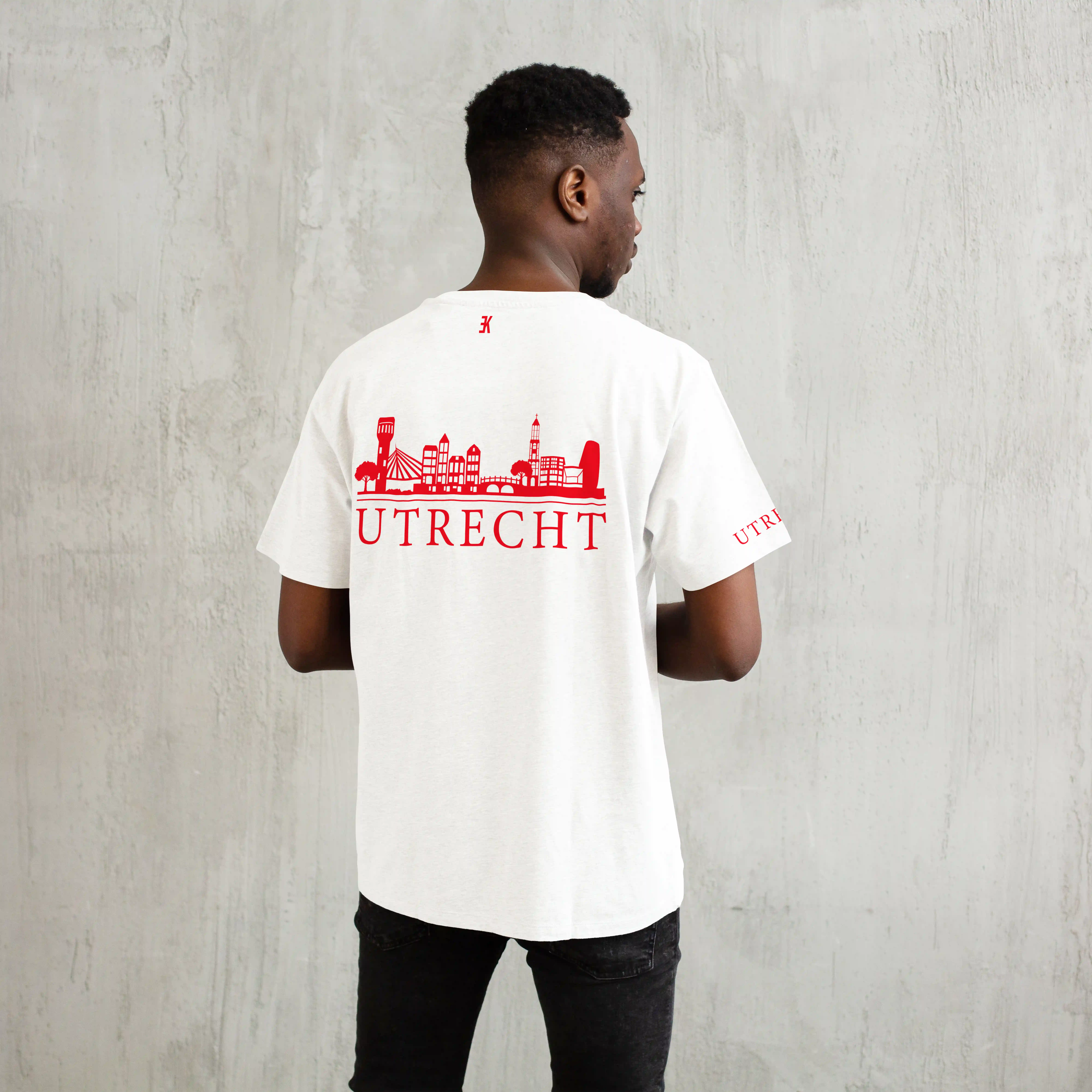 Skyline Utrecht Shirt - Ek utrecht model shirt wit skyline rood - Skyline Utrecht Shirt O20946