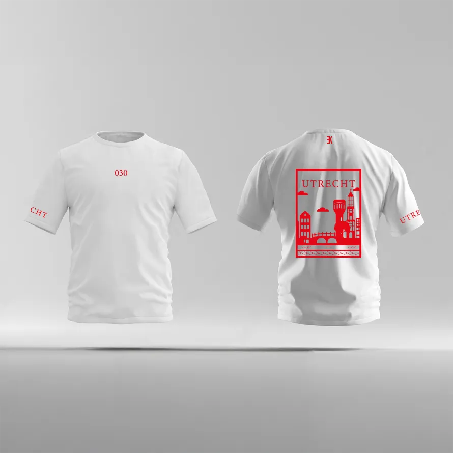 Utrecht Shirt - Ek utrecht shirt wit vlak rood - Utrecht Shirt O19144