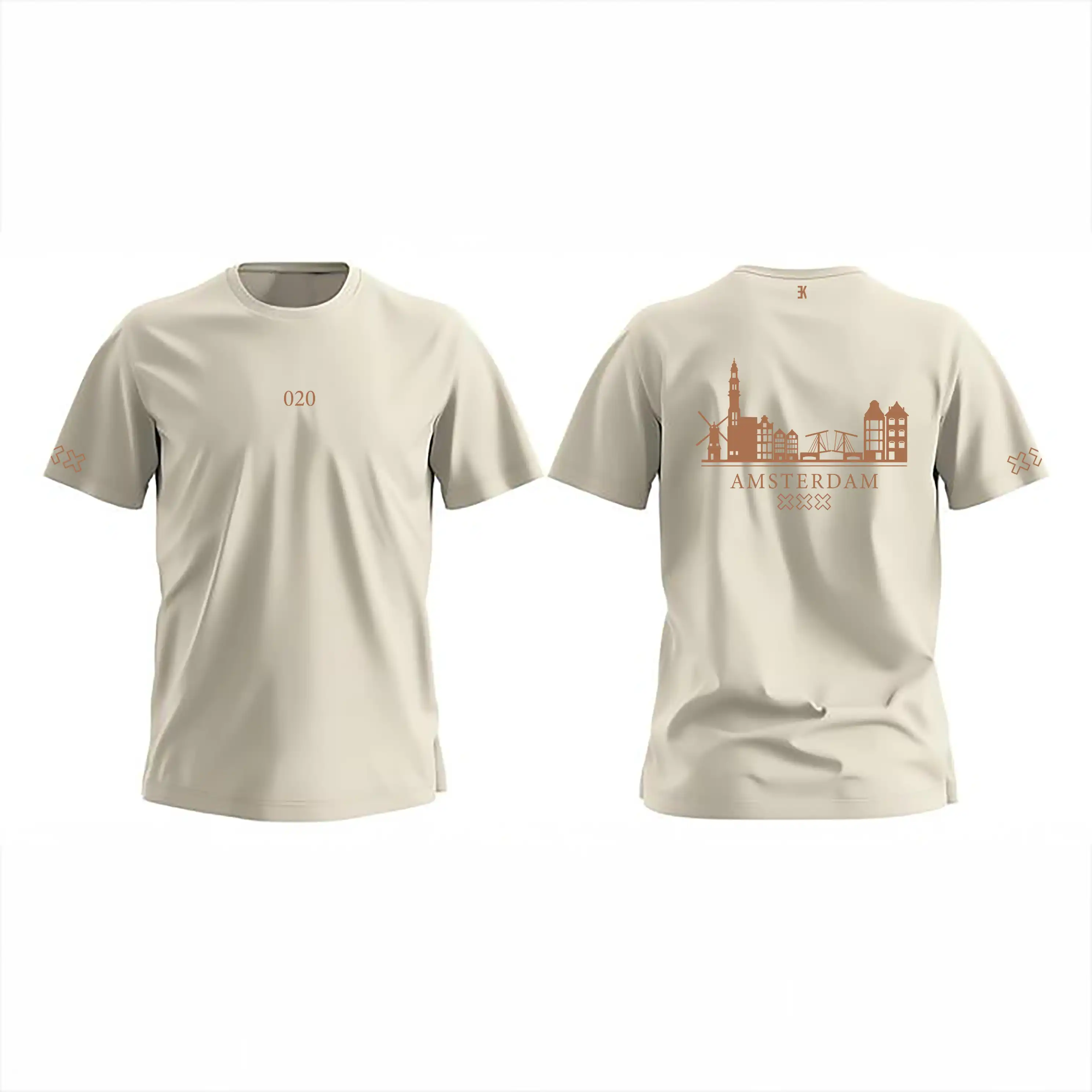 Skyline Amsterdam Shirt - Evenementenkleding ams shirt beige skyline 1 - EK8184