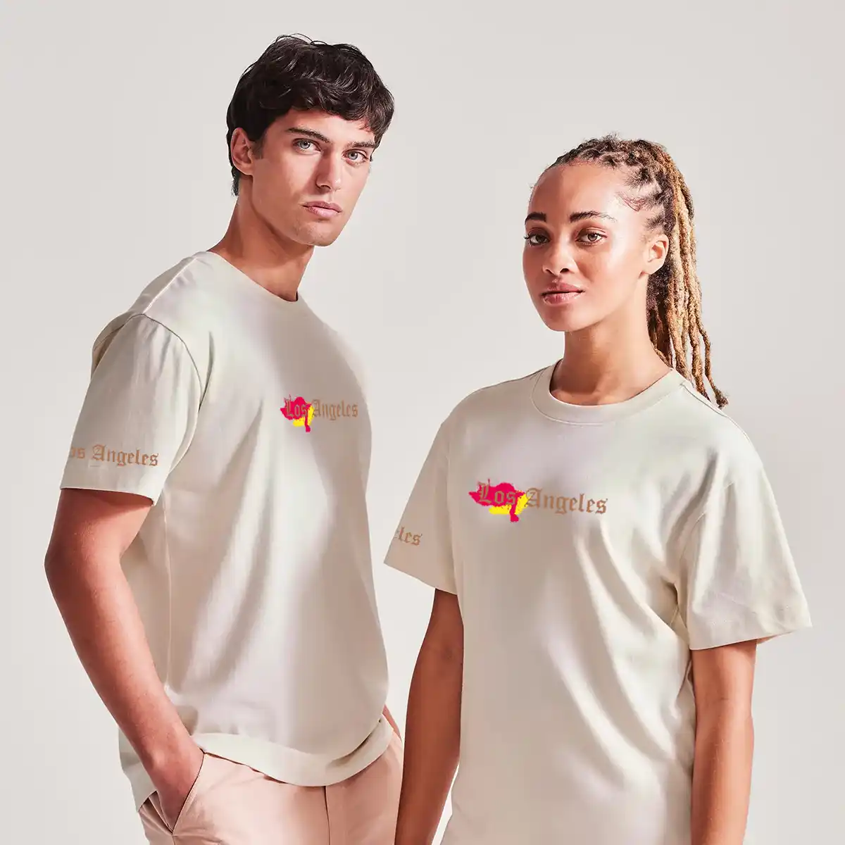 Los Angeles Shirt - Evenementenkleding la t shirt beige unisex 1 - Los Angeles Shirt 29964