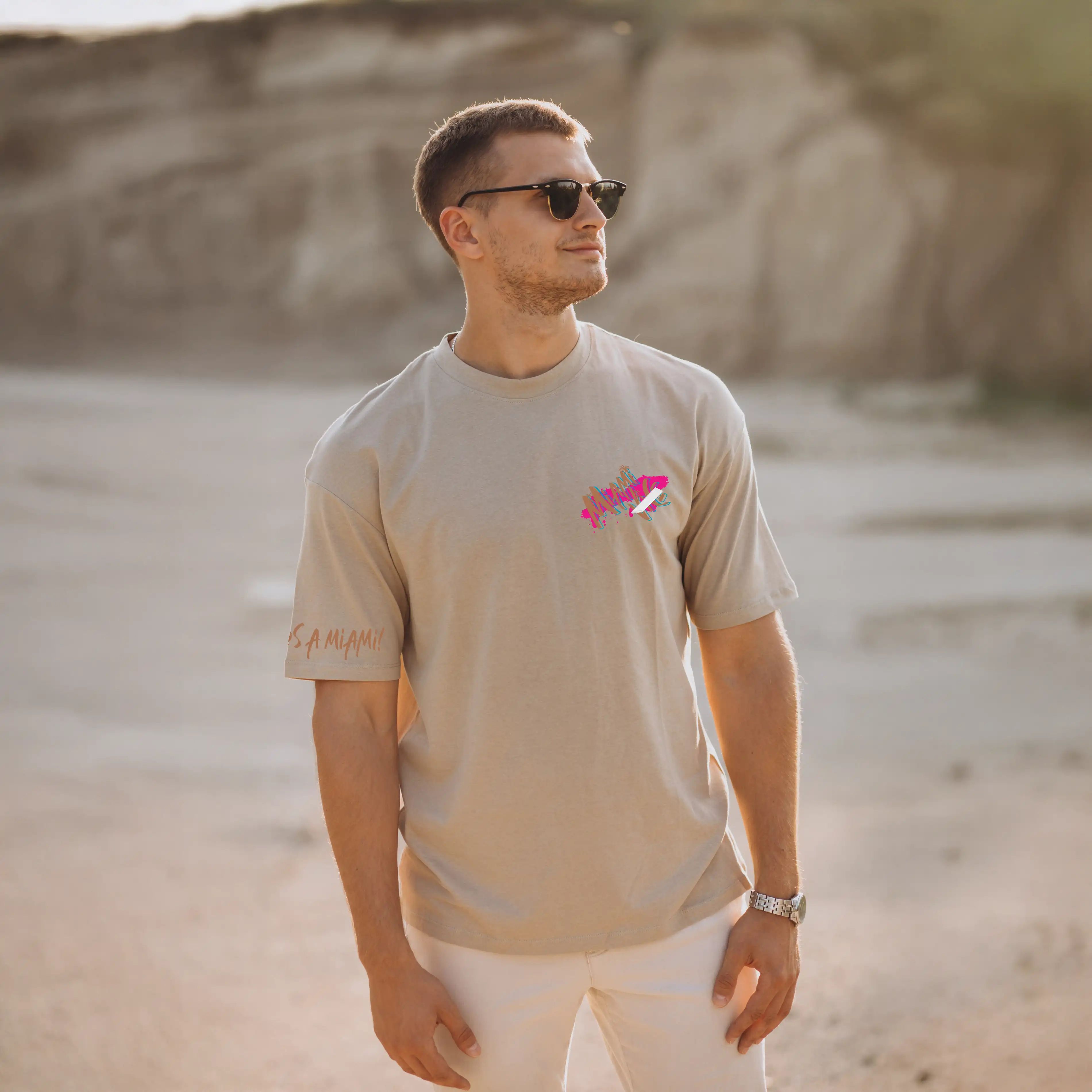 Miami Shirt - Evenementenkleding miami t shirt beige - Miami Shirt 29436