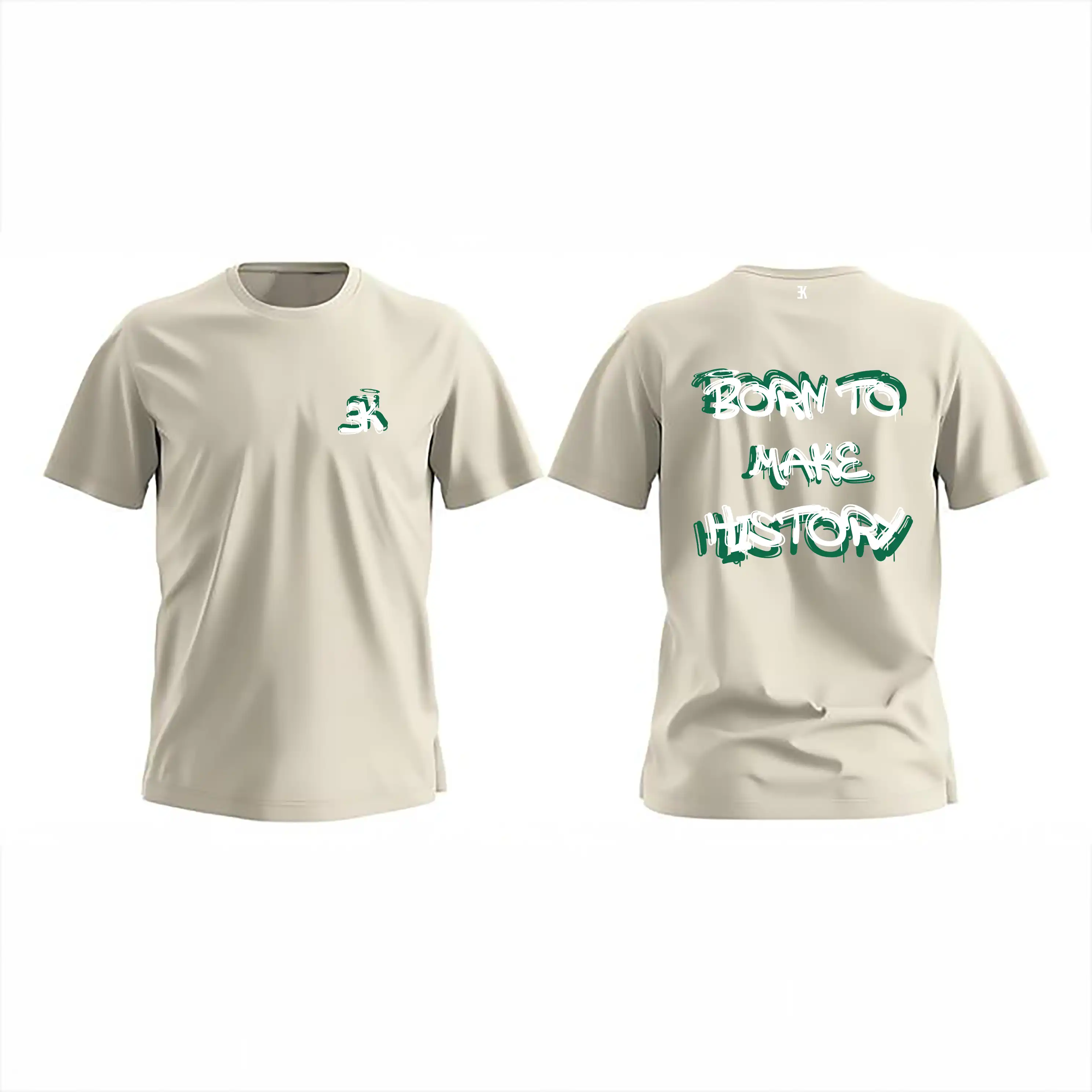 BORN TO MAKE HISTORY - T-Shirt - Evenementenkleding shirt beige mockup btmh - BORN TO MAKE HISTORY (3)