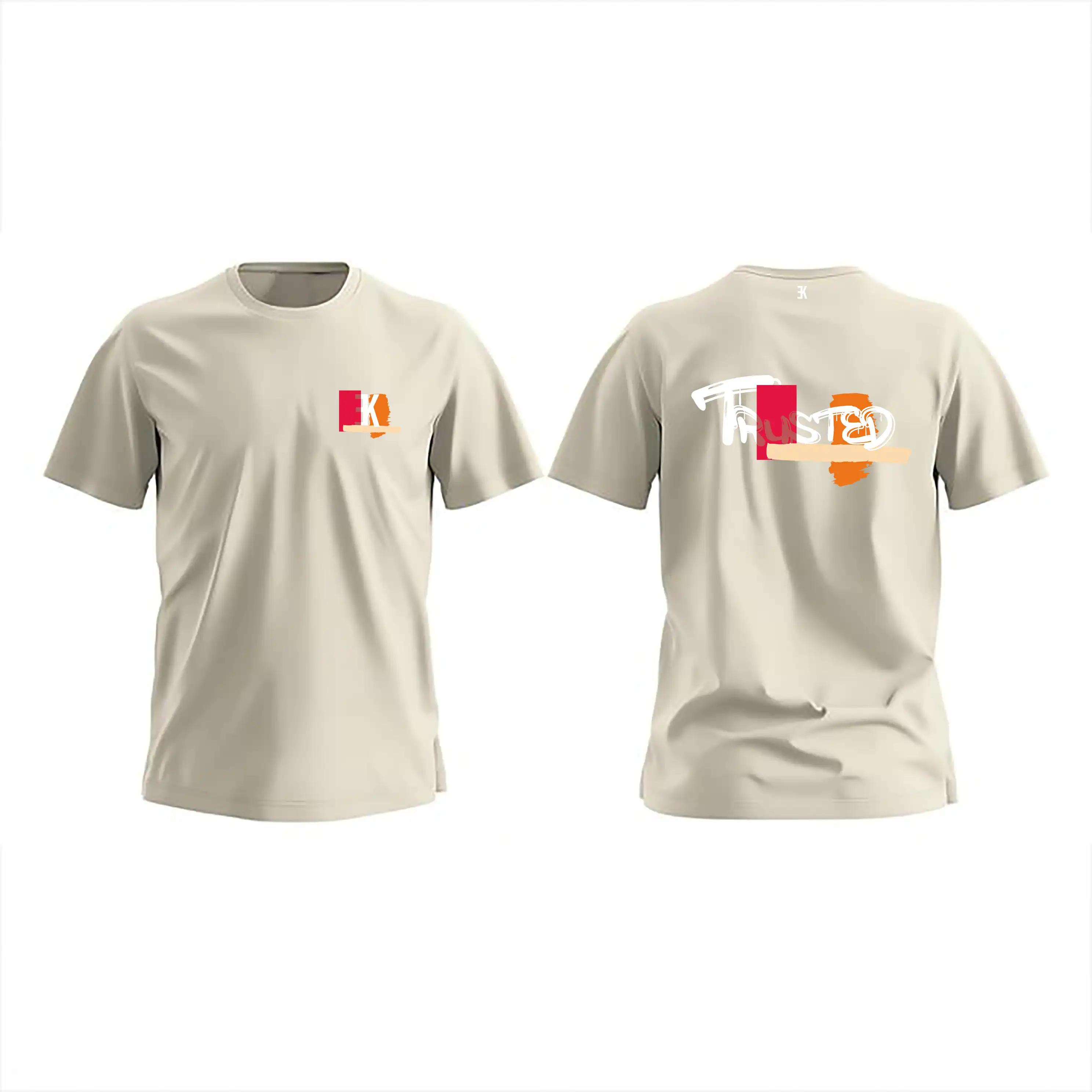 TRUSTED -  T-Shirt - Evenementenkleding shirt beige mockup trusted - TRUSTED - BLACK
