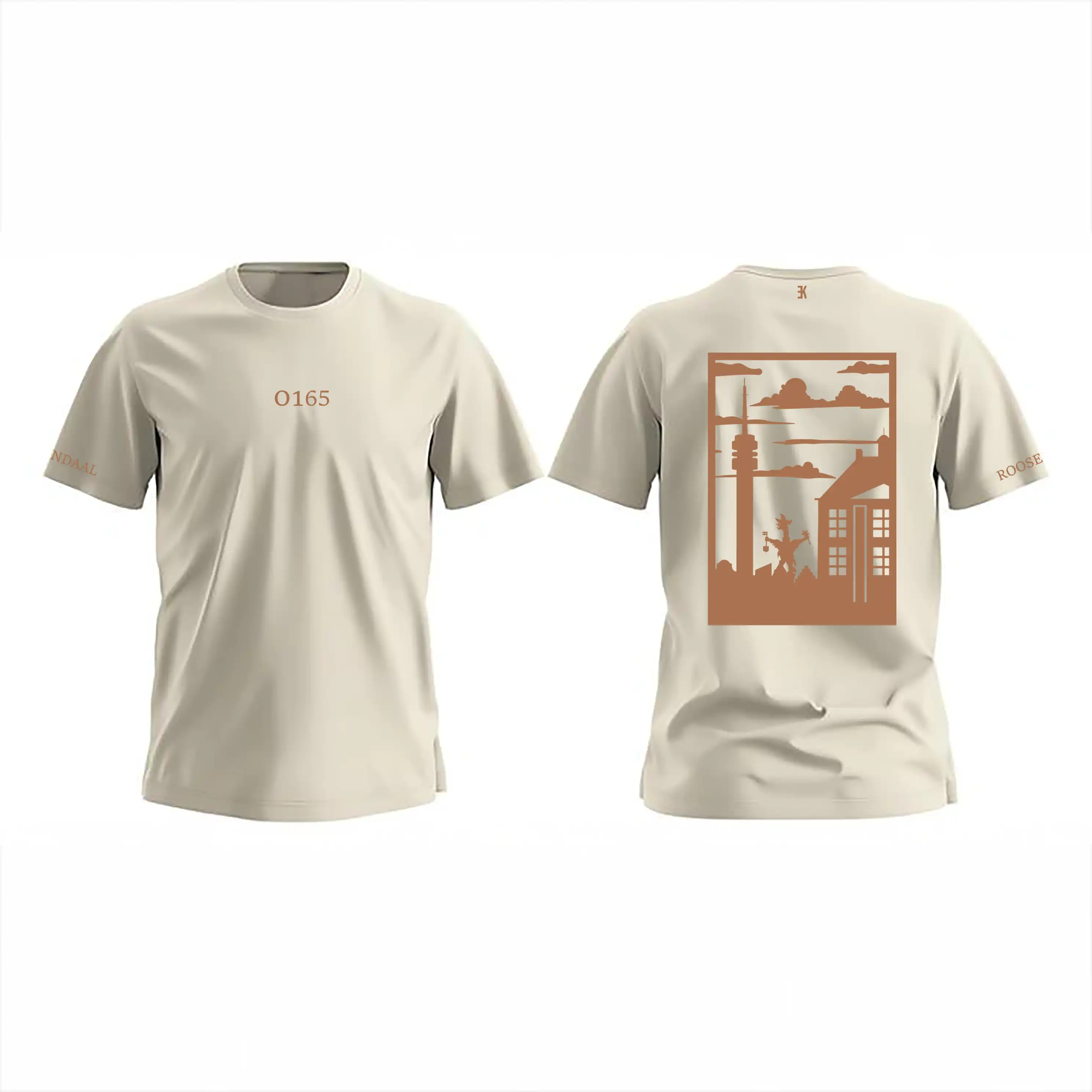 Roosendaal Shirt - Evenementenkleding shirt beige roosendaal vlak 3 - Roosendaal shirt O15132