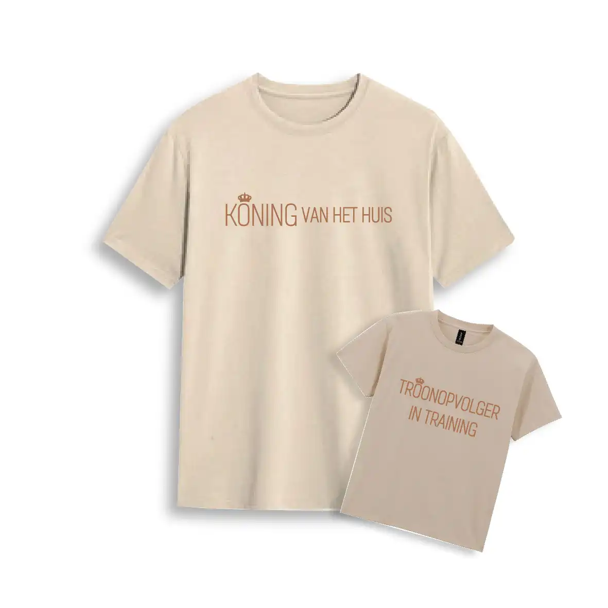 Matching Shirts Vaderdag - De Koning - Evenementenkledingnl koning vaderdag shirt kindershirt beige - 01
