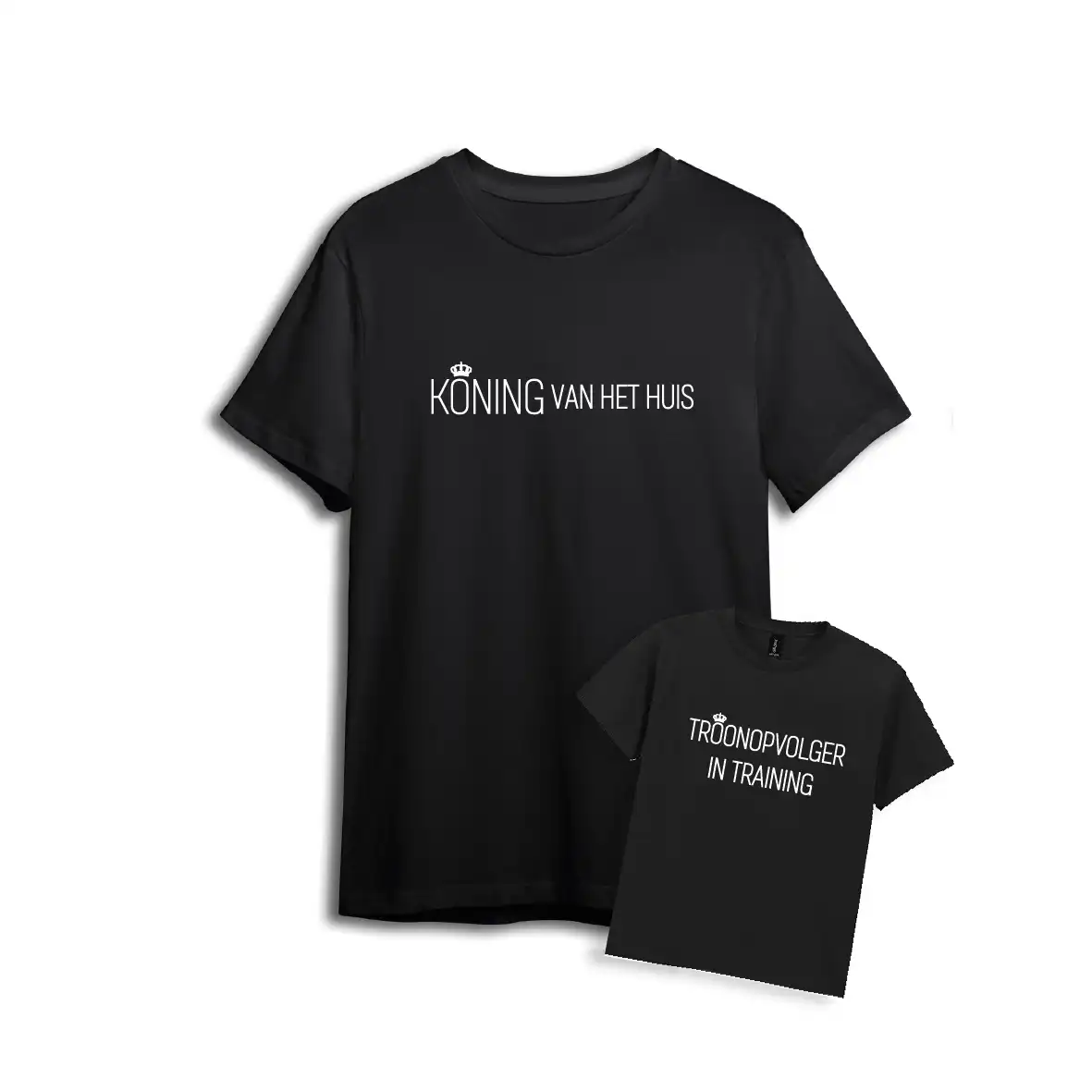 Matching Shirts Vaderdag - De Koning - Evenementenkledingnl koning vaderdag shirt kindershirt zwart - 01