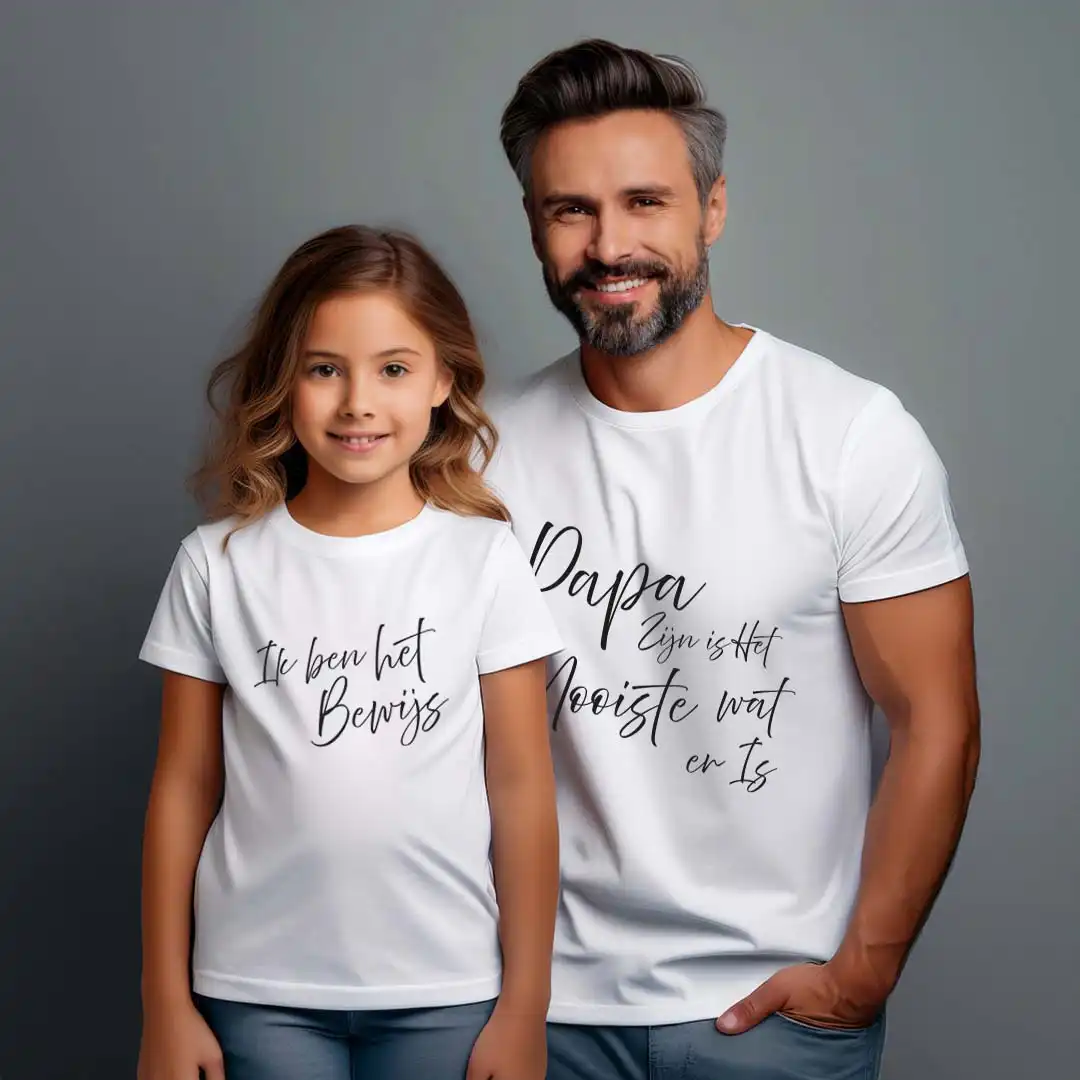 Matching Shirts Vaderdag - Papa - Evenementenkledingnl model papa vaderdag shirt romper wit 4 - Matching Shirts Vaderdag - Papa(12
