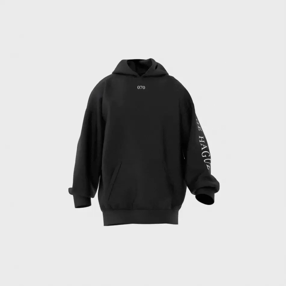 Den Haag Hoodie - Gif hoodie denhaag vlak zwart webp 2 - EK8212
