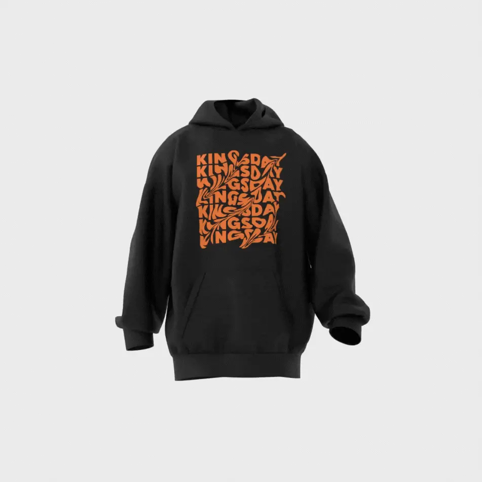 Kingsday Text - Hoodie - Gif hoodie kingsday text zwart webp - Kingsday Text - Hoodie
